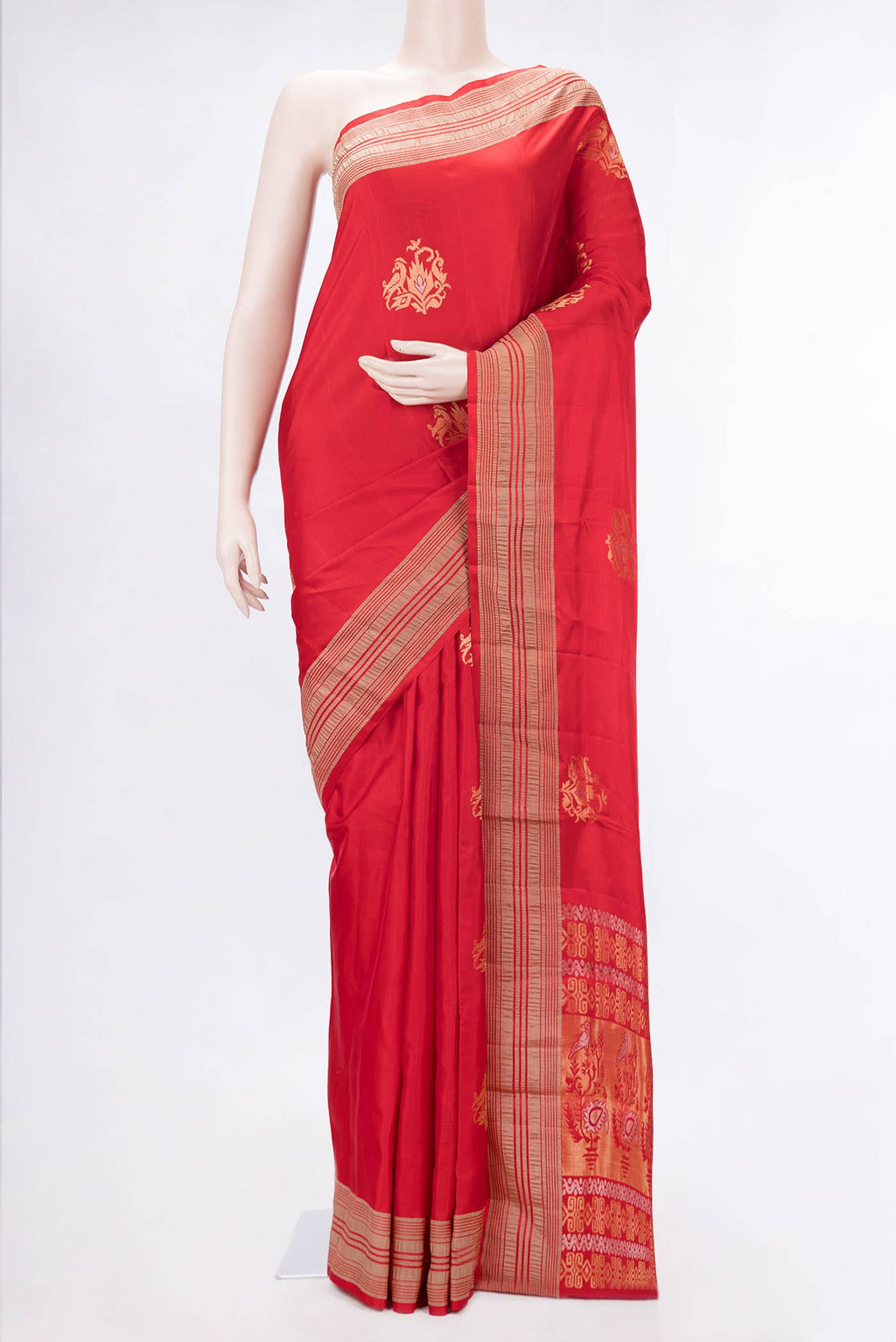 Red Dual Tone Soft Silk Saree