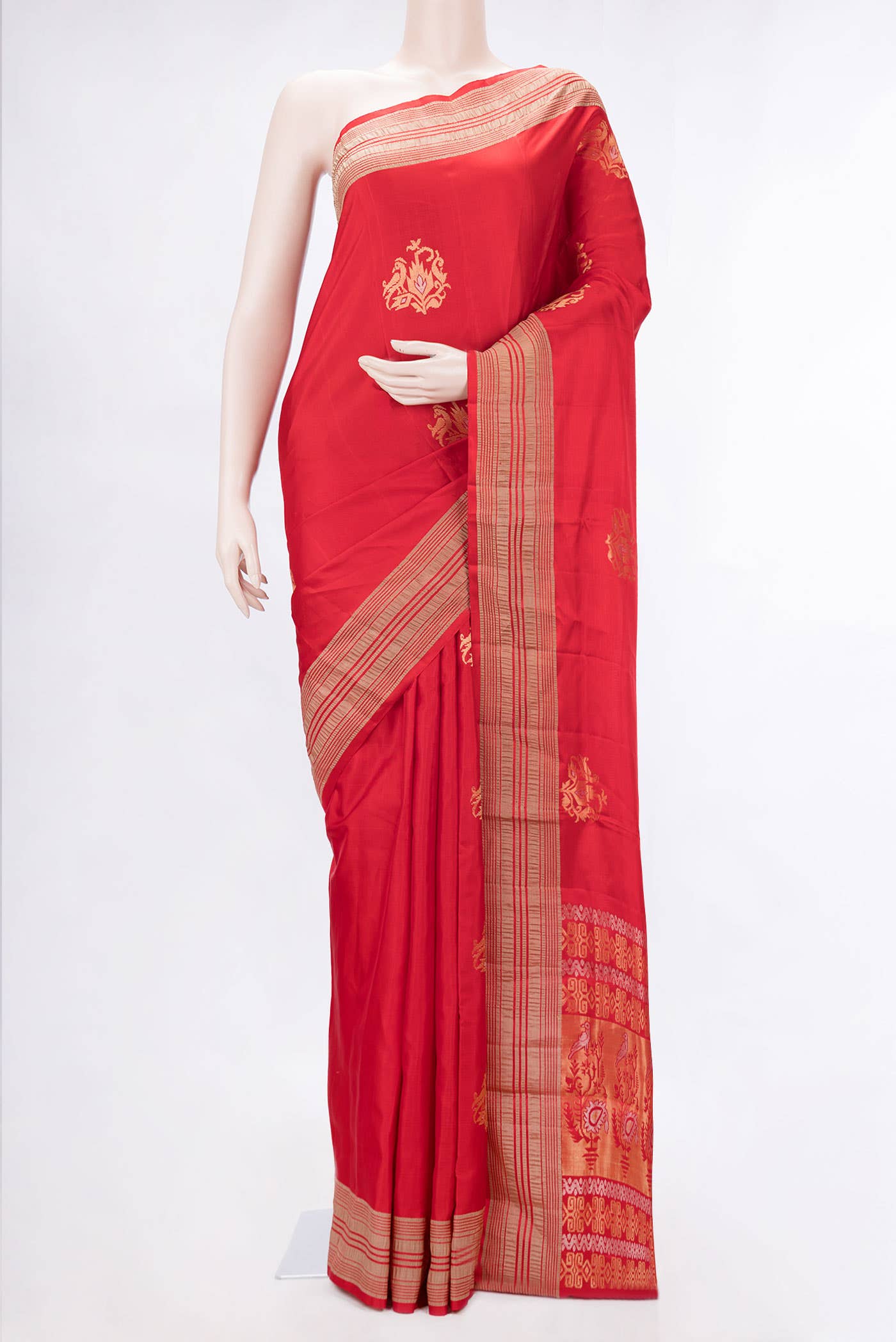 Red Dual Tone Soft Silk Saree