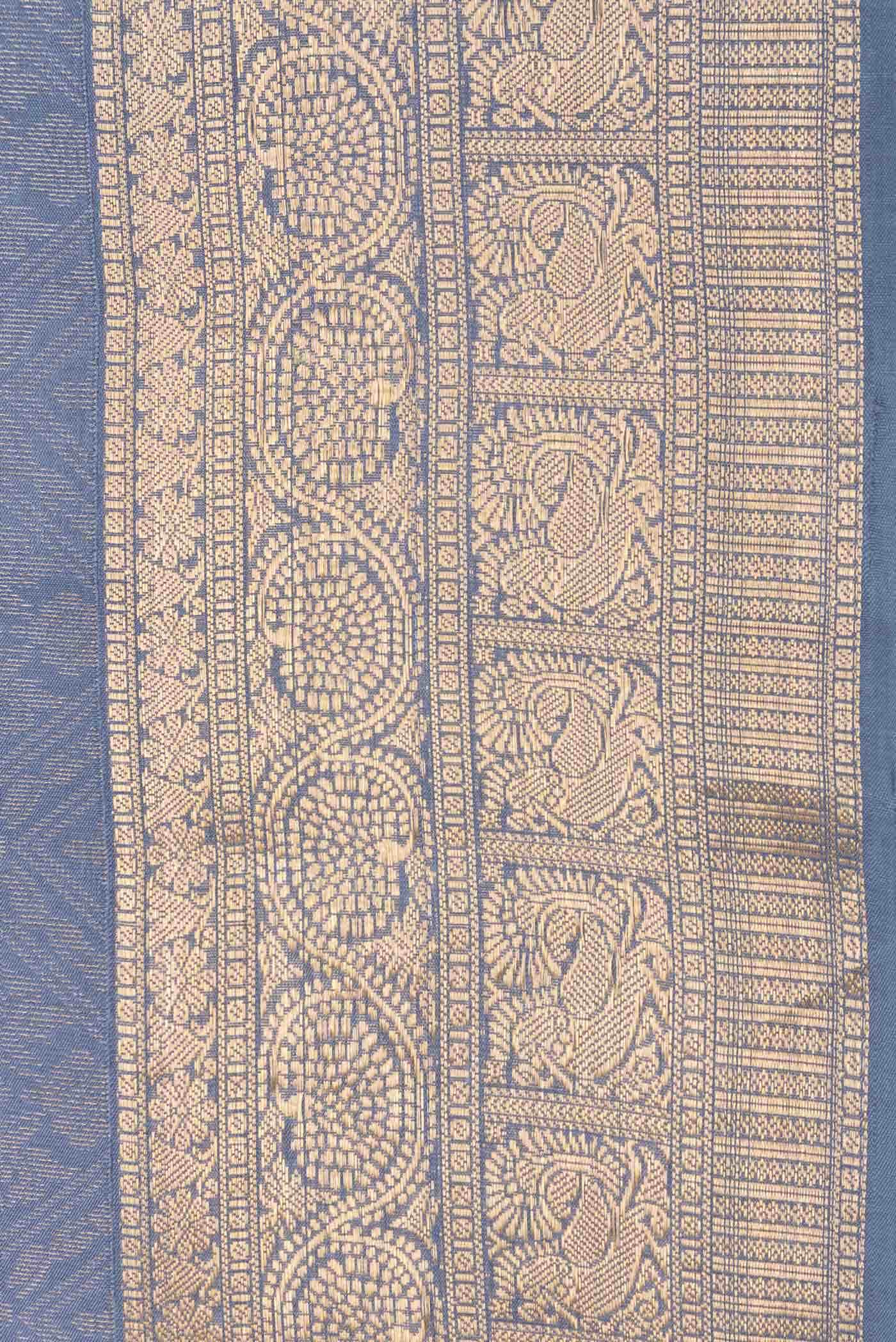 Grey Dual Tone Soft Silk Saree