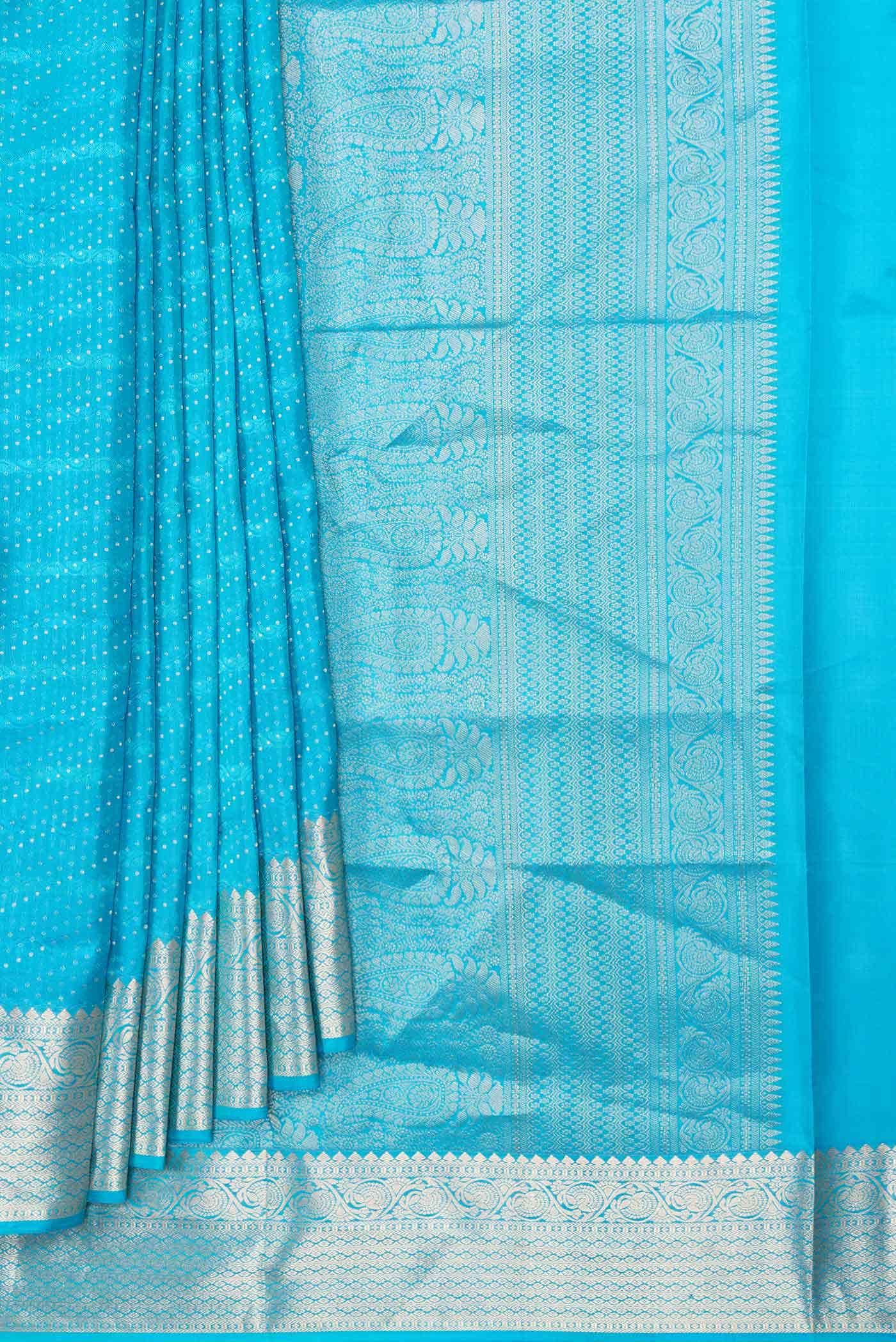 Sky Blue Dual Tone Soft Silk Saree