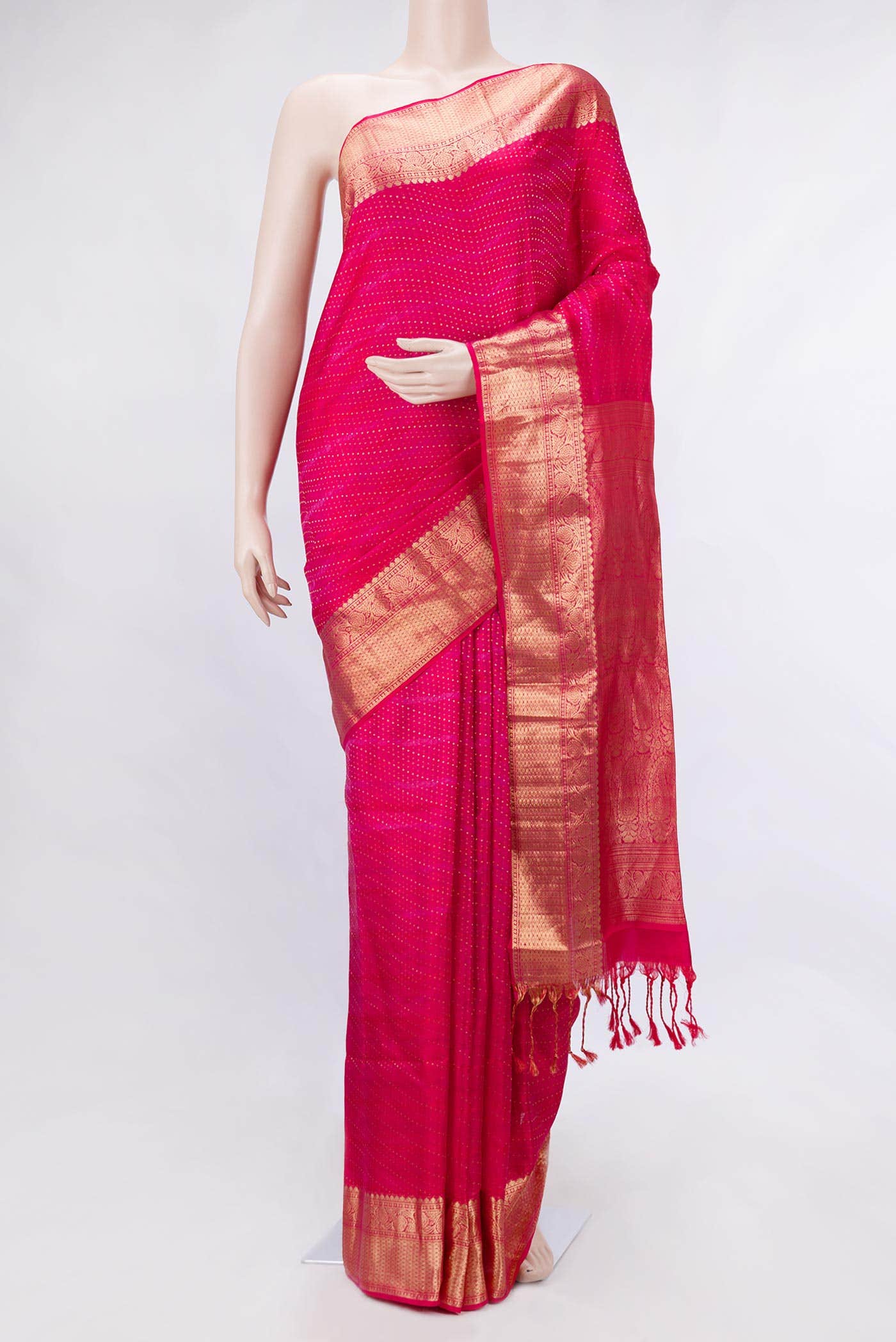 Pink Dual Tone Soft Silk Saree