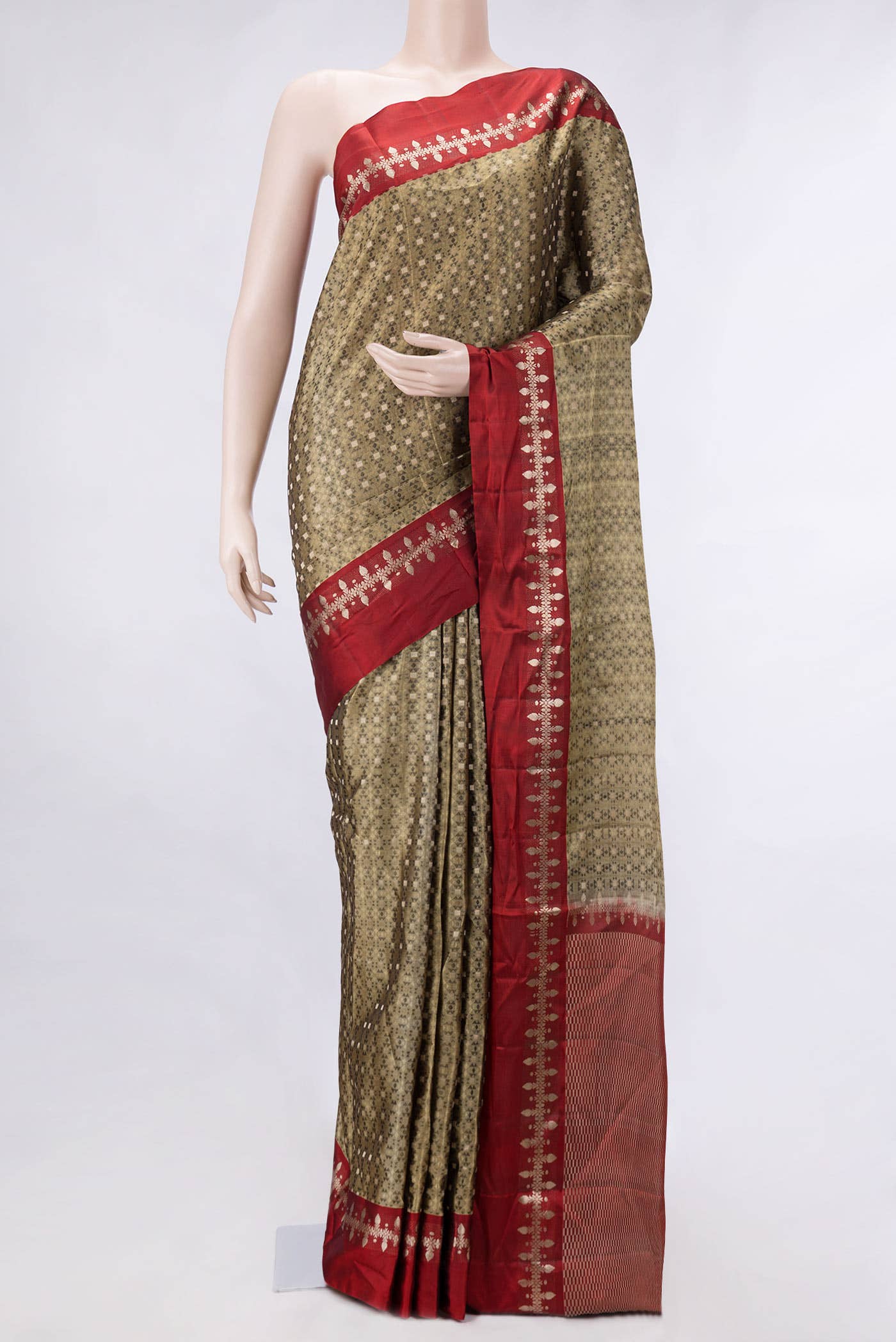 Mehandi Green Dual Tone Soft Silk Saree
