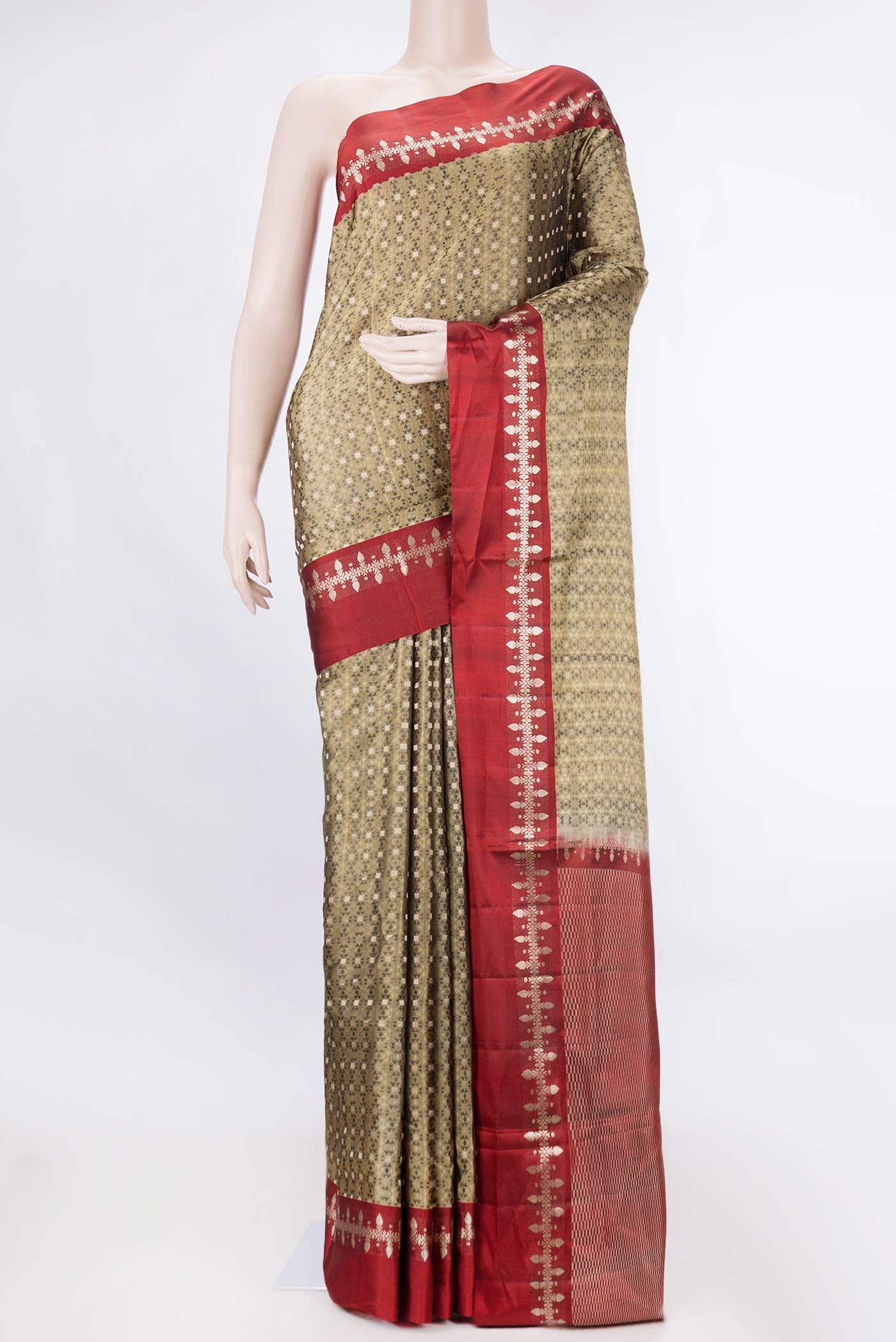 Mehandi Green Dual Tone Soft Silk Saree