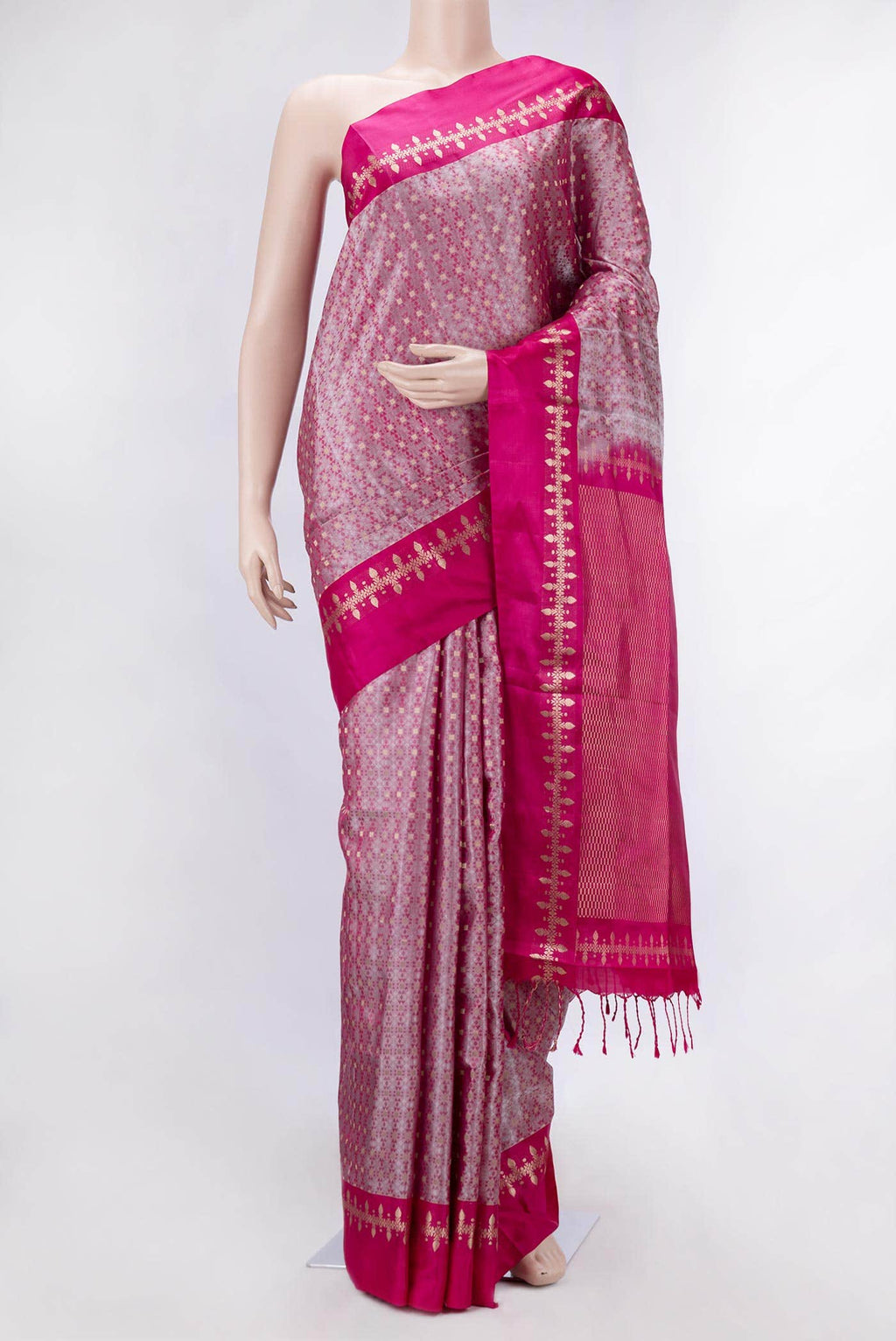 Pink Dual Tone Soft Silk Saree