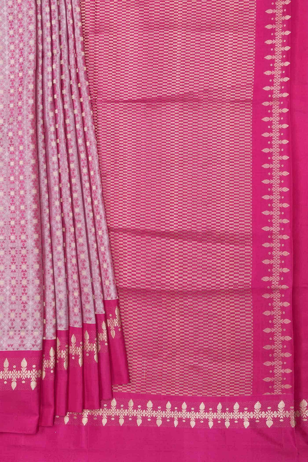 Pink Dual Tone Soft Silk Saree