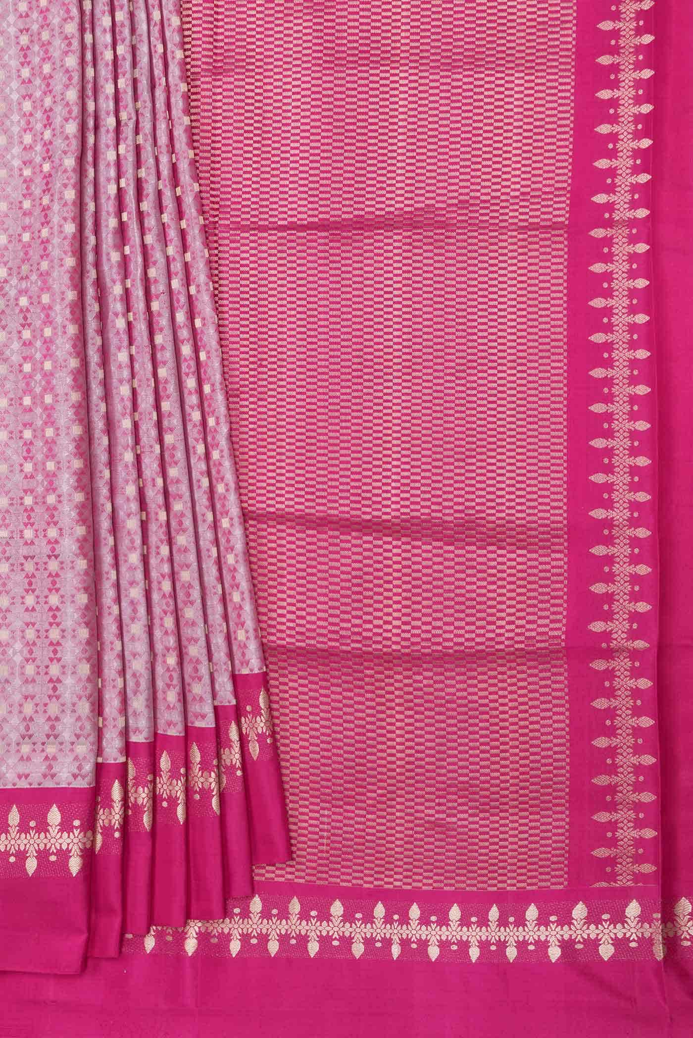 Pink Dual Tone Soft Silk Saree