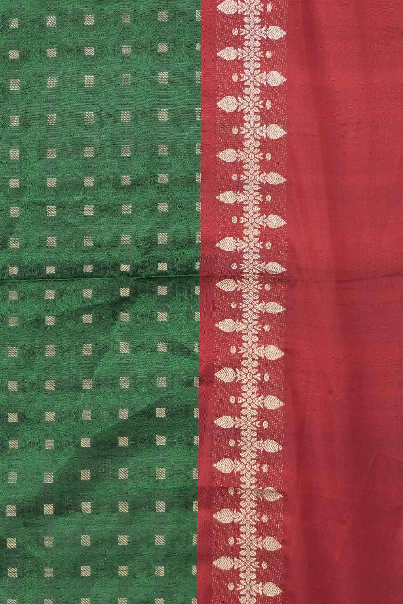 Green Dual Tone Soft Silk Saree