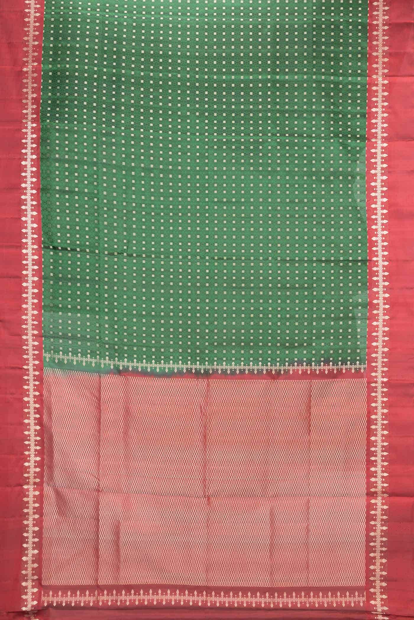 Green Dual Tone Soft Silk Saree