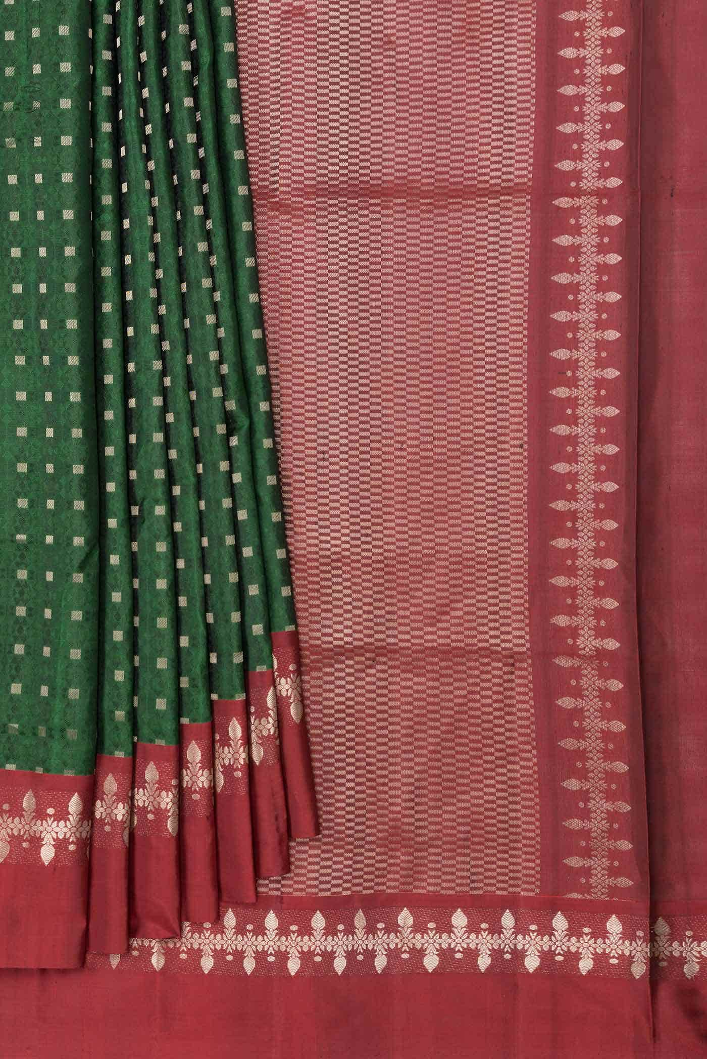 Green Dual Tone Soft Silk Saree