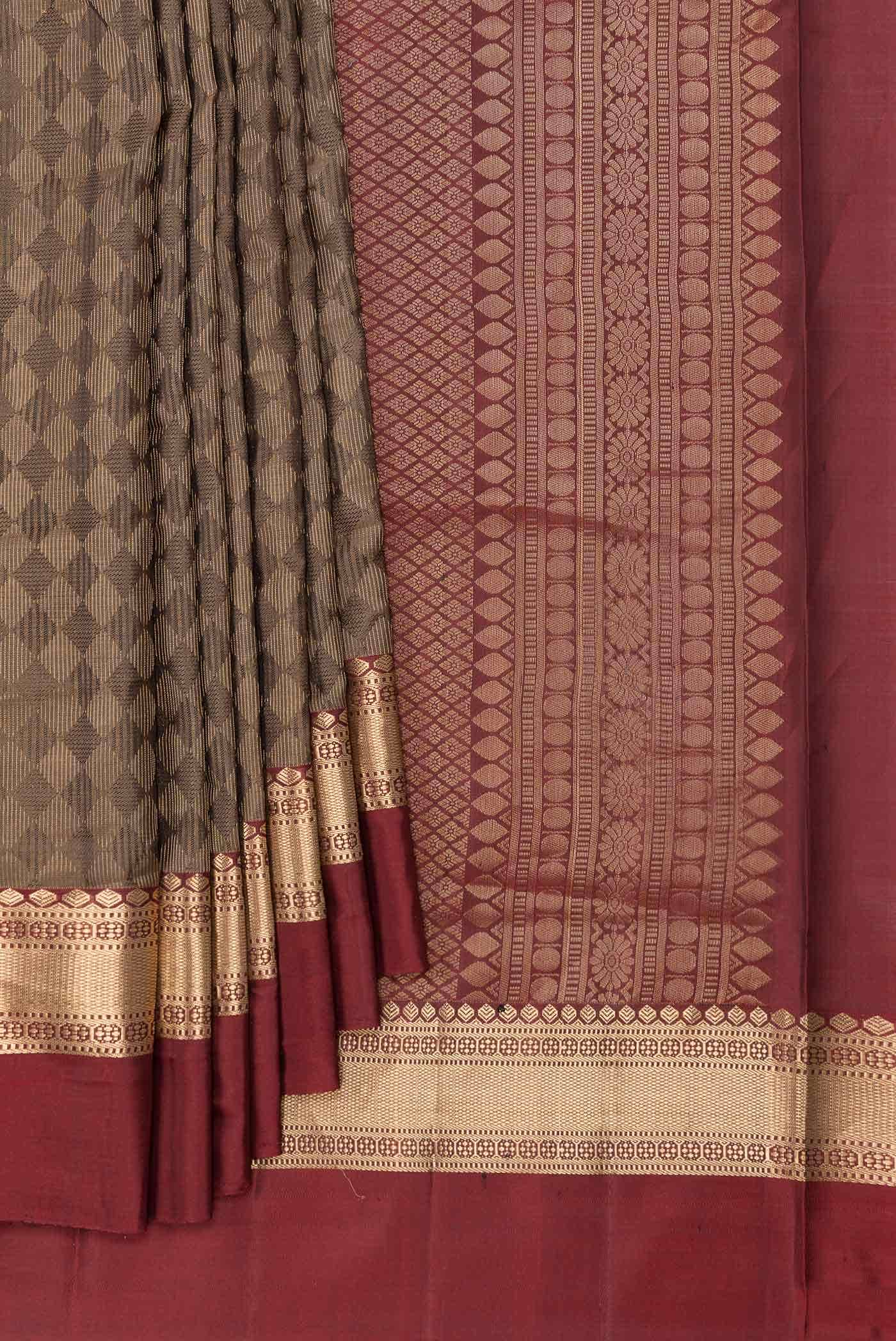 Brown Dual Tone Soft Silk Saree