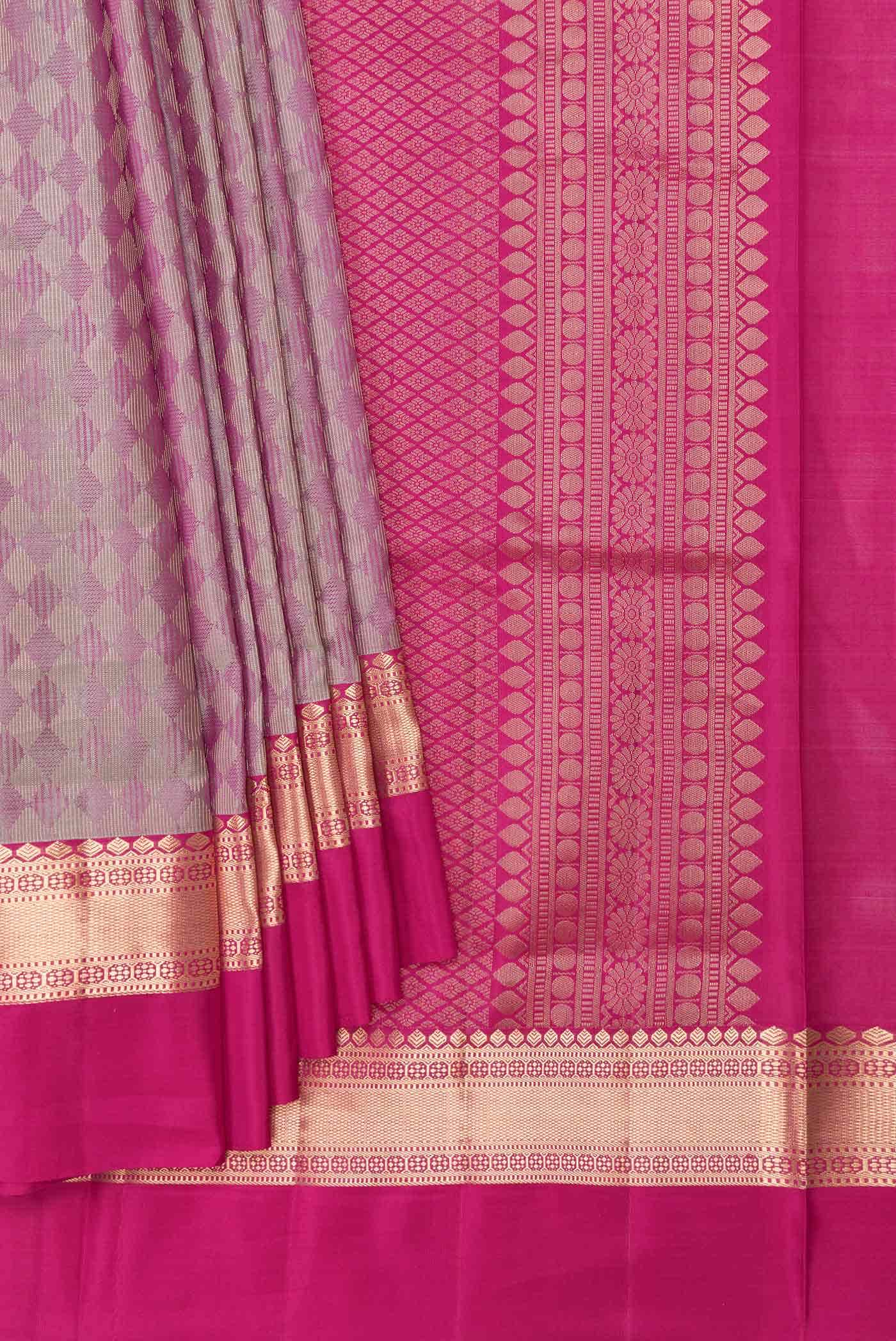 Grey Dual Tone Soft Silk Saree