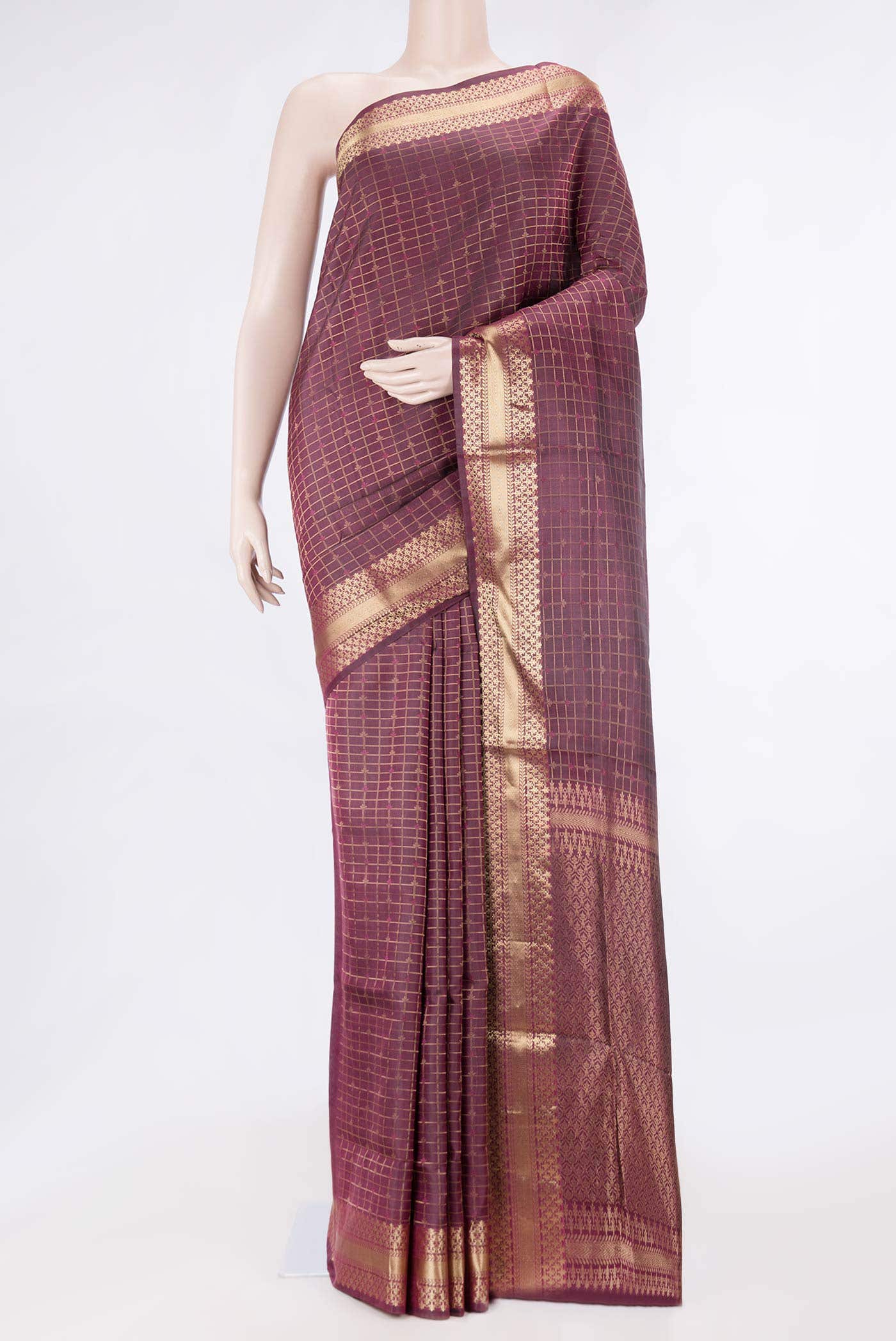 Burgundy Dual Tone Soft Silk Saree