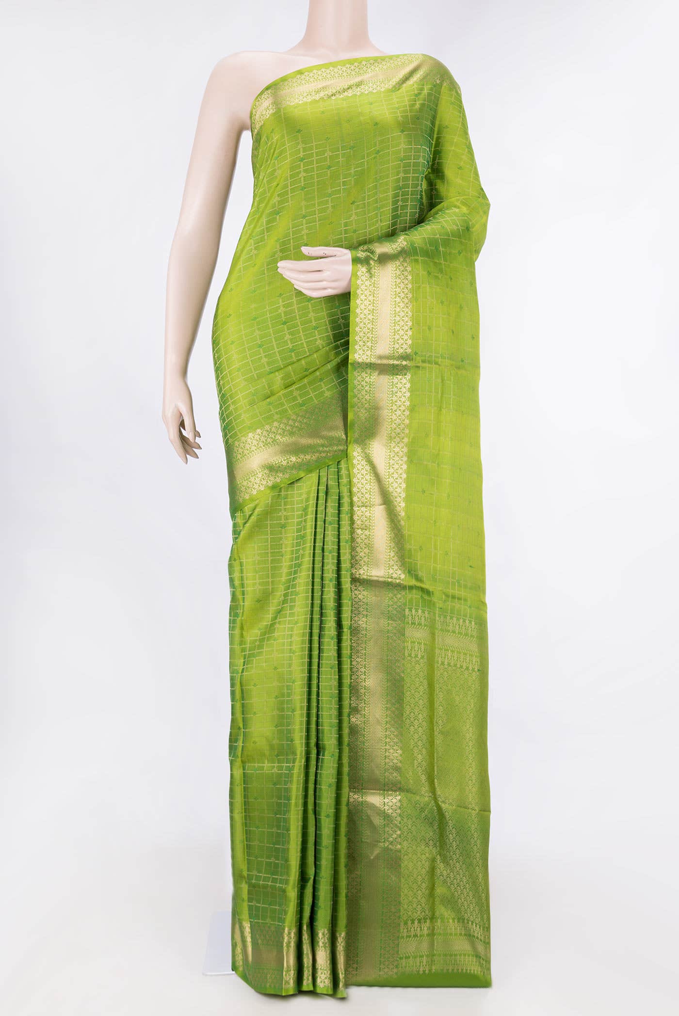 Green Dual Tone Soft Silk Saree