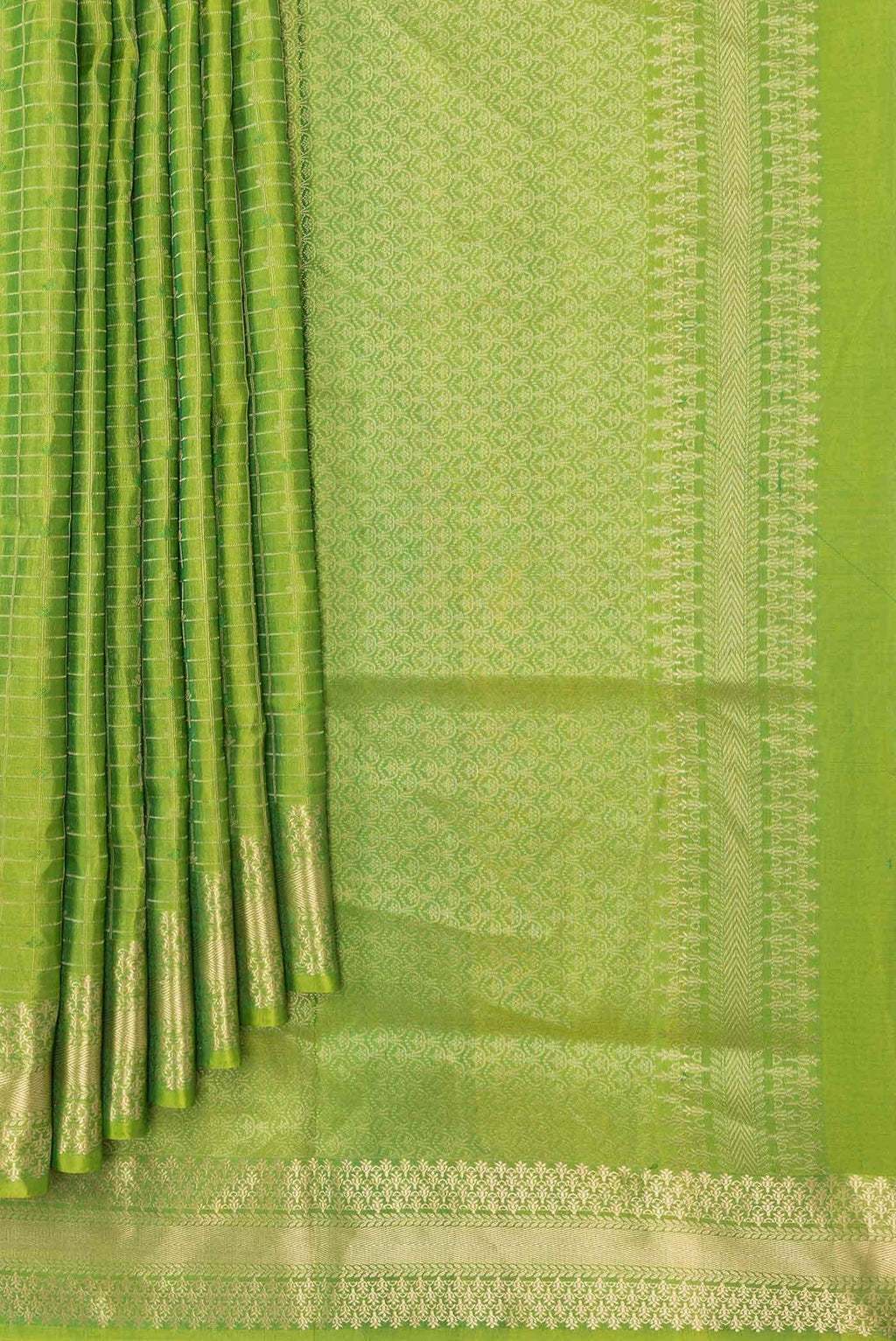 Green Dual Tone Soft Silk Saree