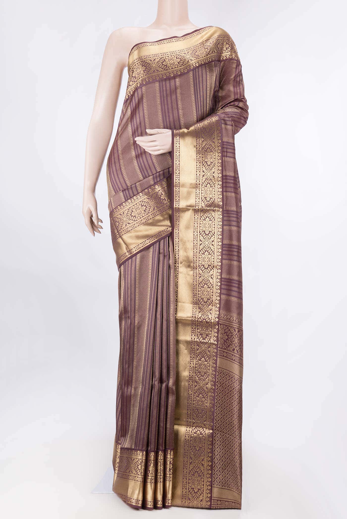 Brown Dual Tone Soft Silk Saree