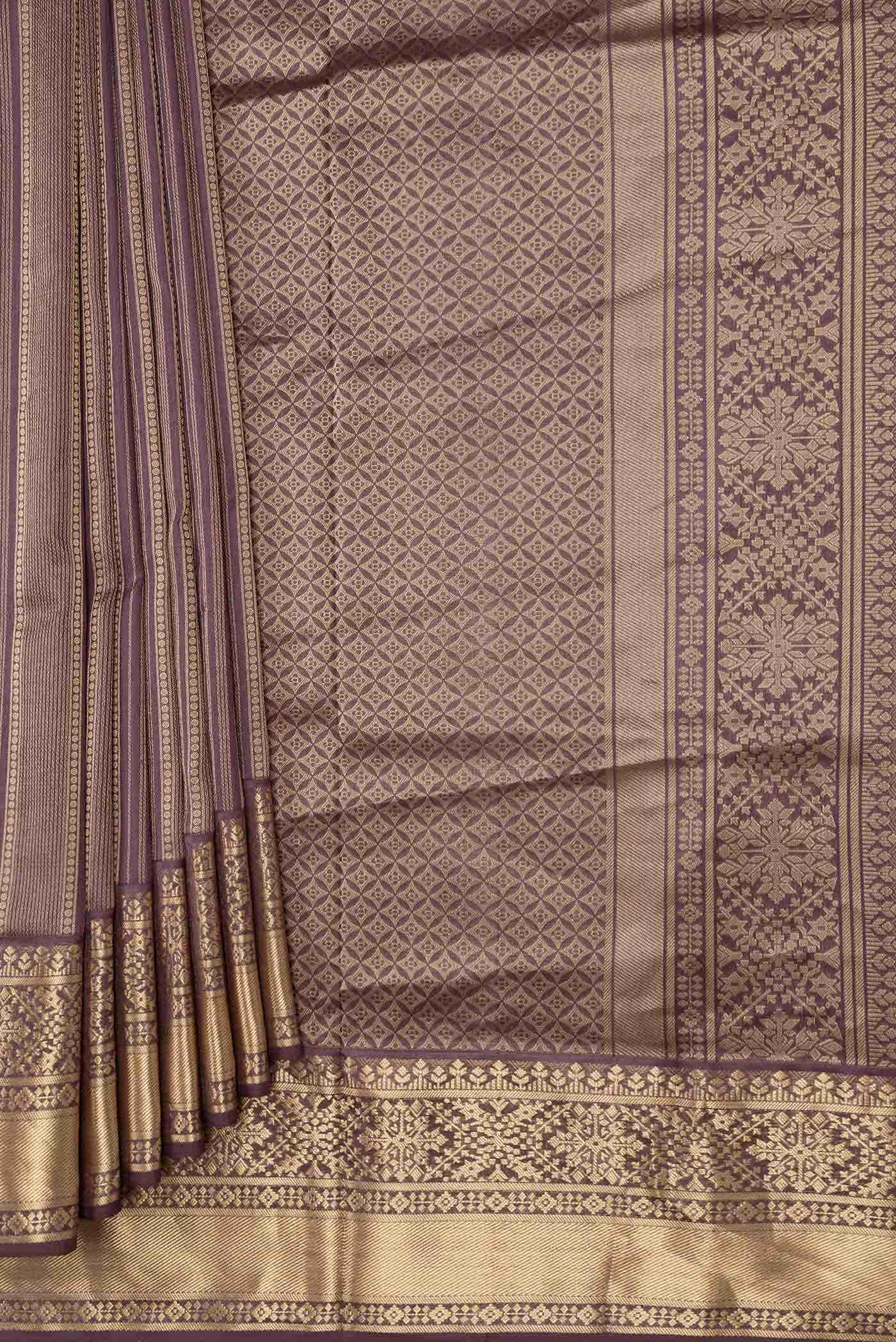 Brown Dual Tone Soft Silk Saree