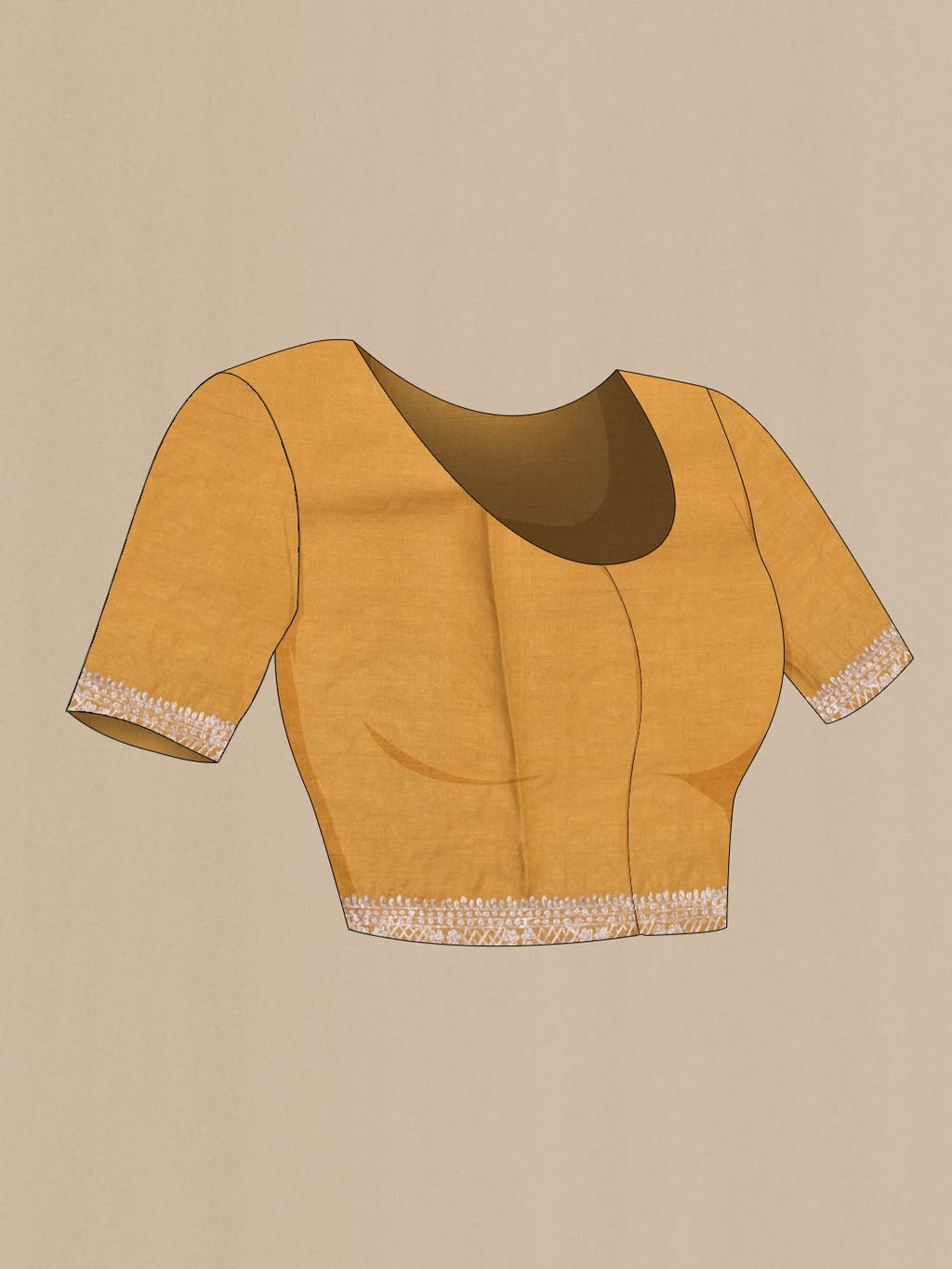 Mustard Dual Tone Tussar Silk Saree