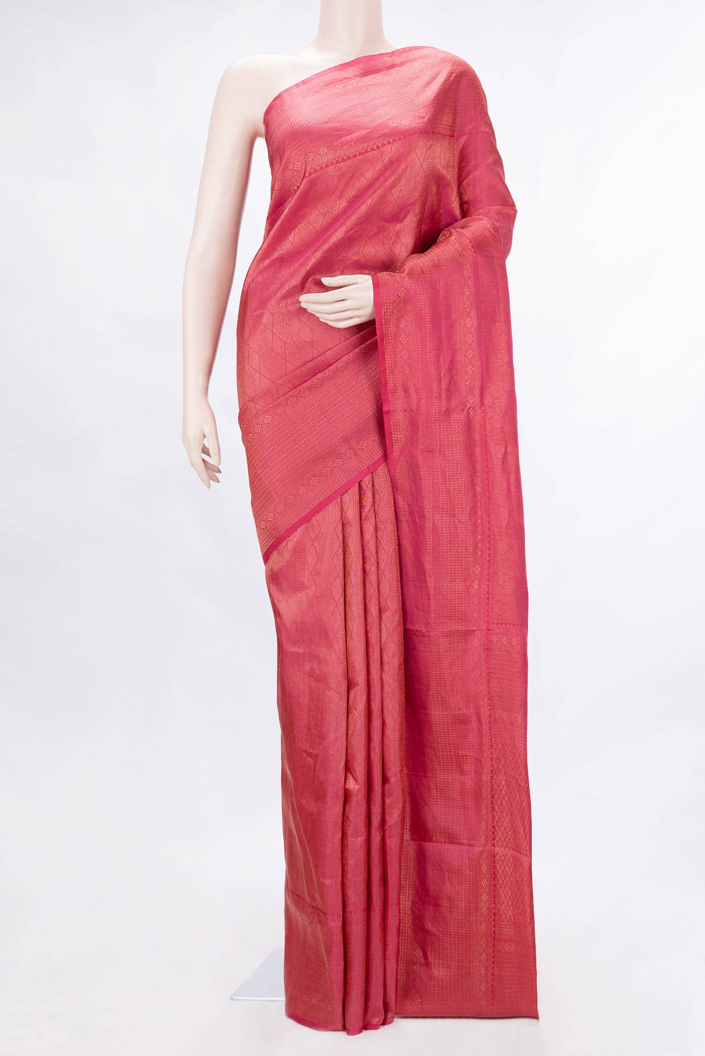 Pink Dual Tone Soft Silk Saree