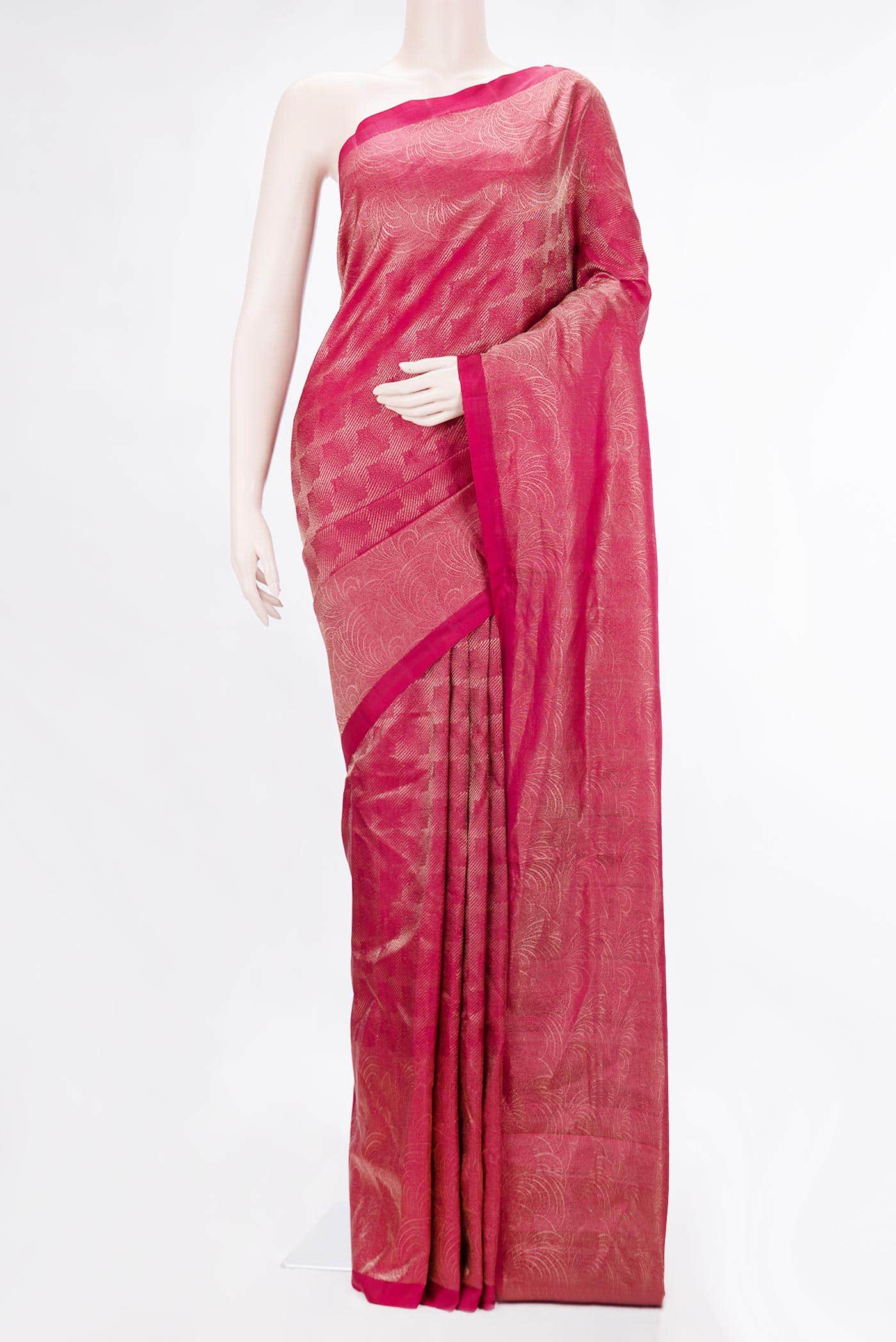 Dark Pink Dual Tone Soft Silk Saree