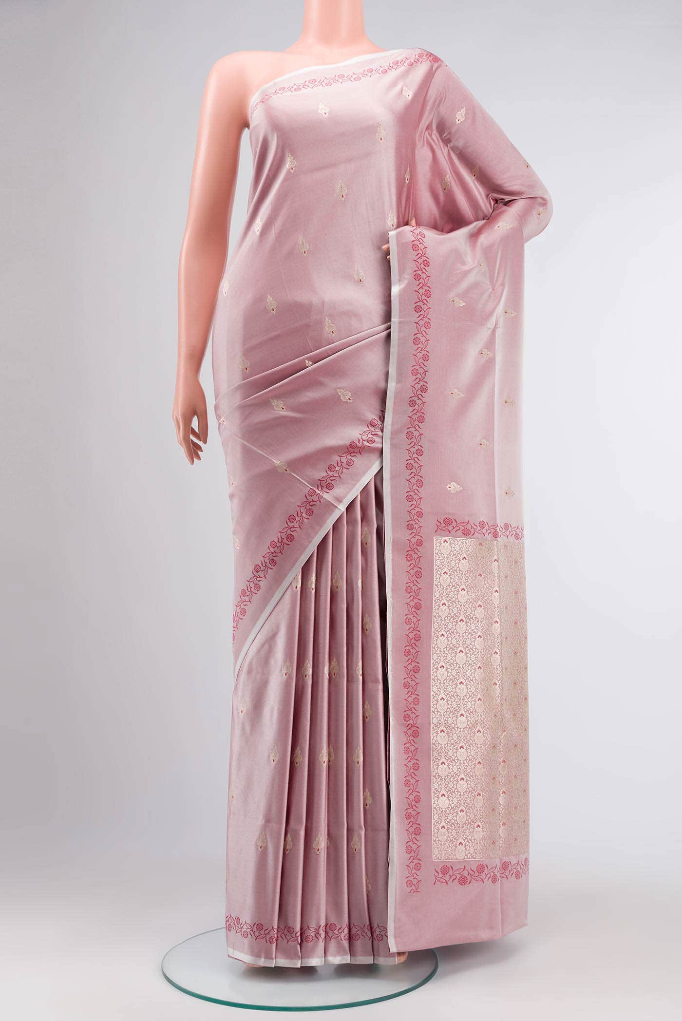 Mauve Banarasi Silk Saree