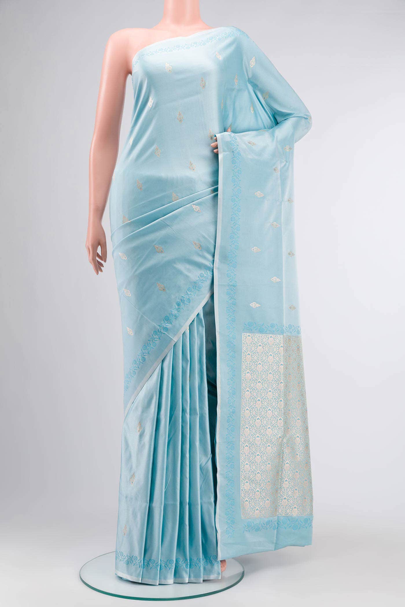 Blue Banarasi Silk Saree