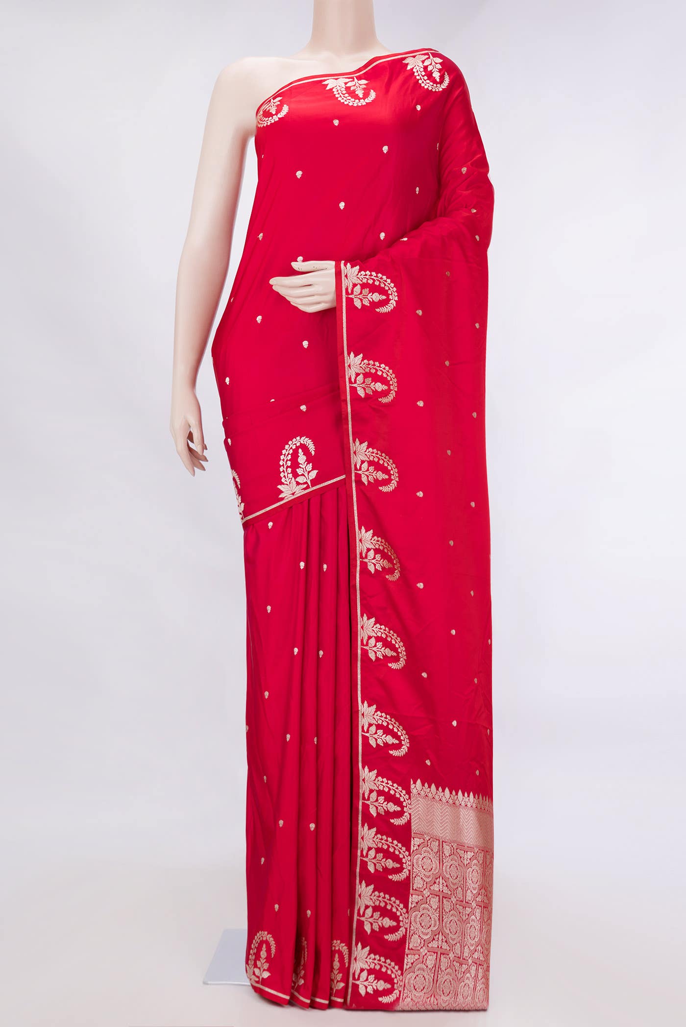 Dark Pink Dual Tone Blended Banarasi Silk Saree