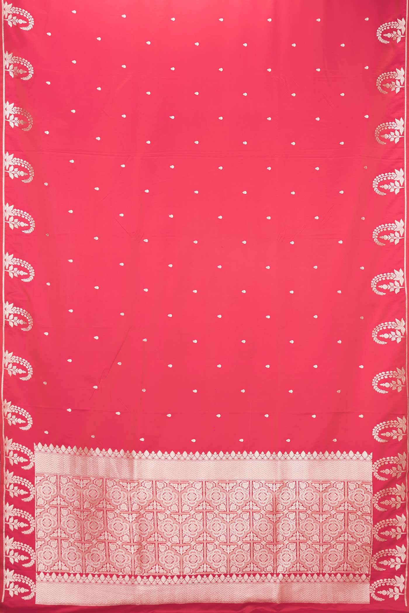 Dark Pink Dual Tone Blended Banarasi Silk Saree