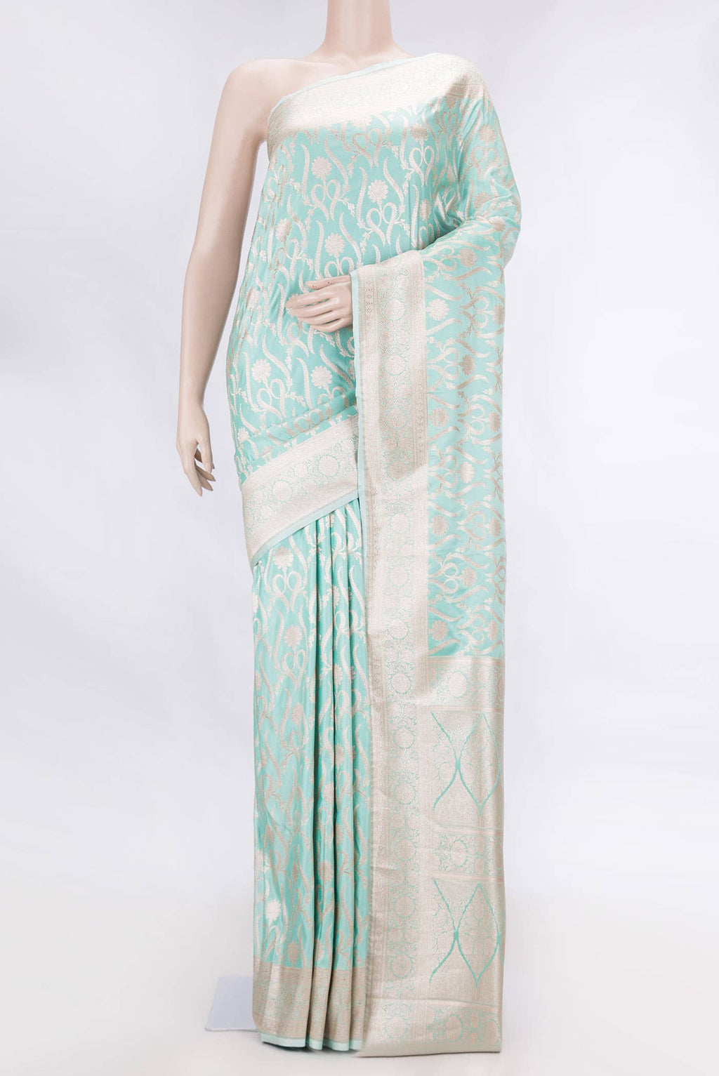 Light Green Dual Tone Blended Banarasi Silk Saree