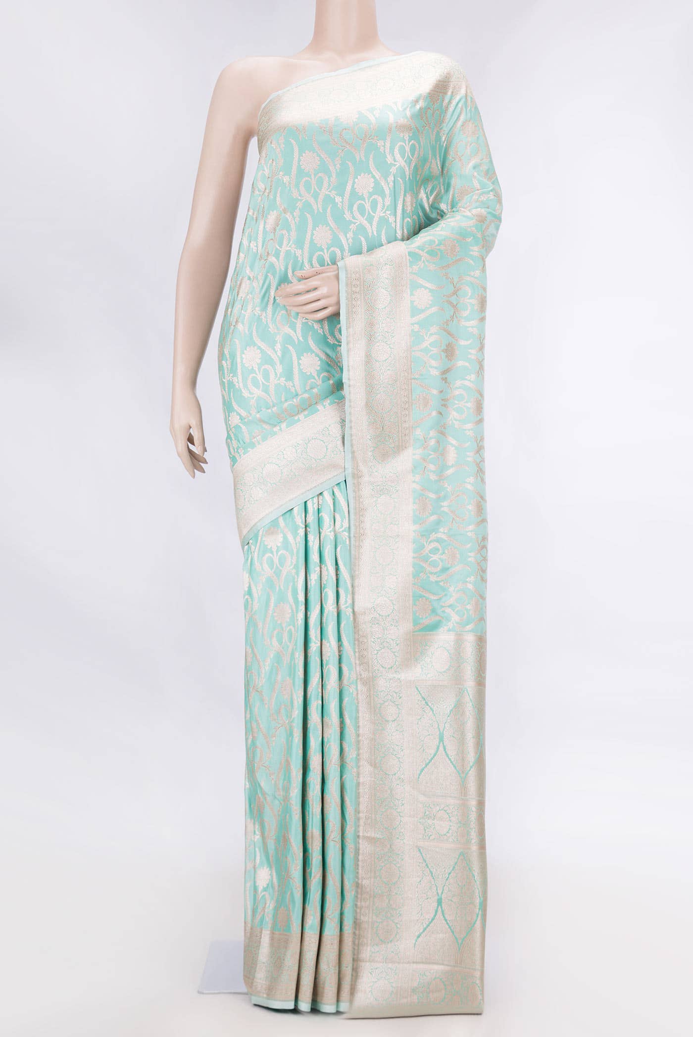 Light Green Dual Tone Blended Banarasi Silk Saree