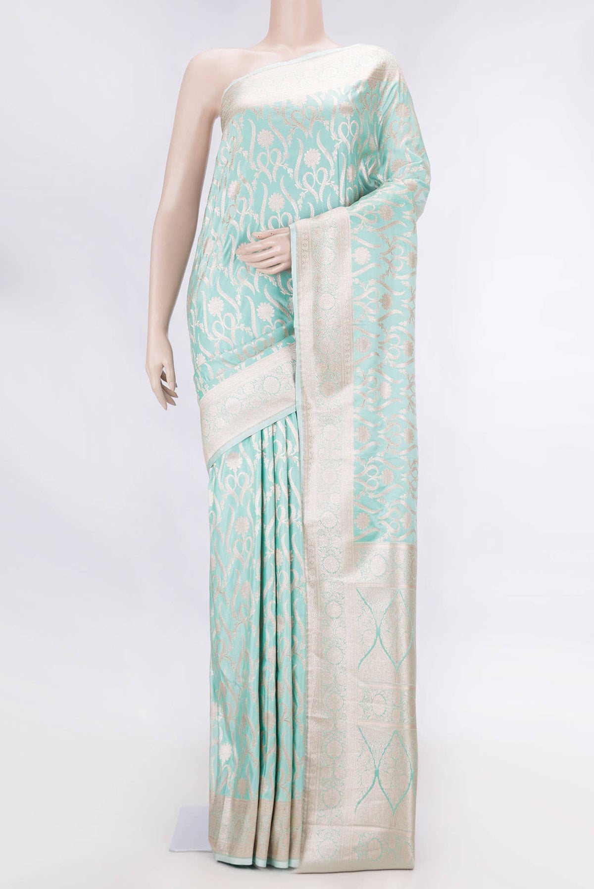 Light Green Dual Tone Blended Banarasi Silk Saree
