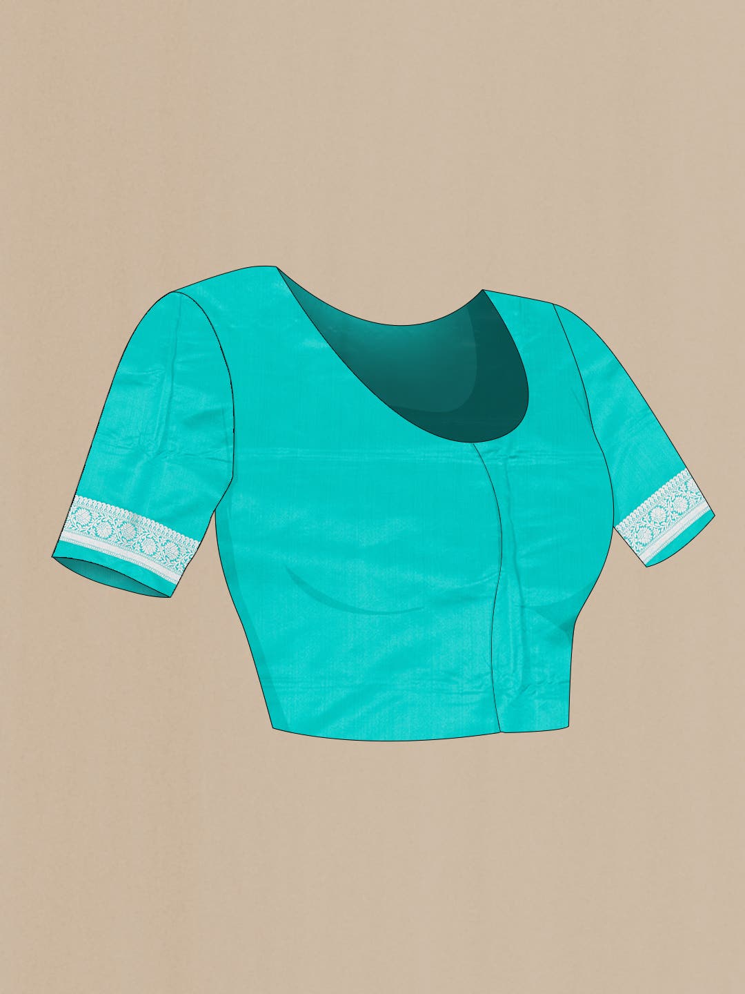 Sea Green Dual Tone Blended Banarasi Silk Saree