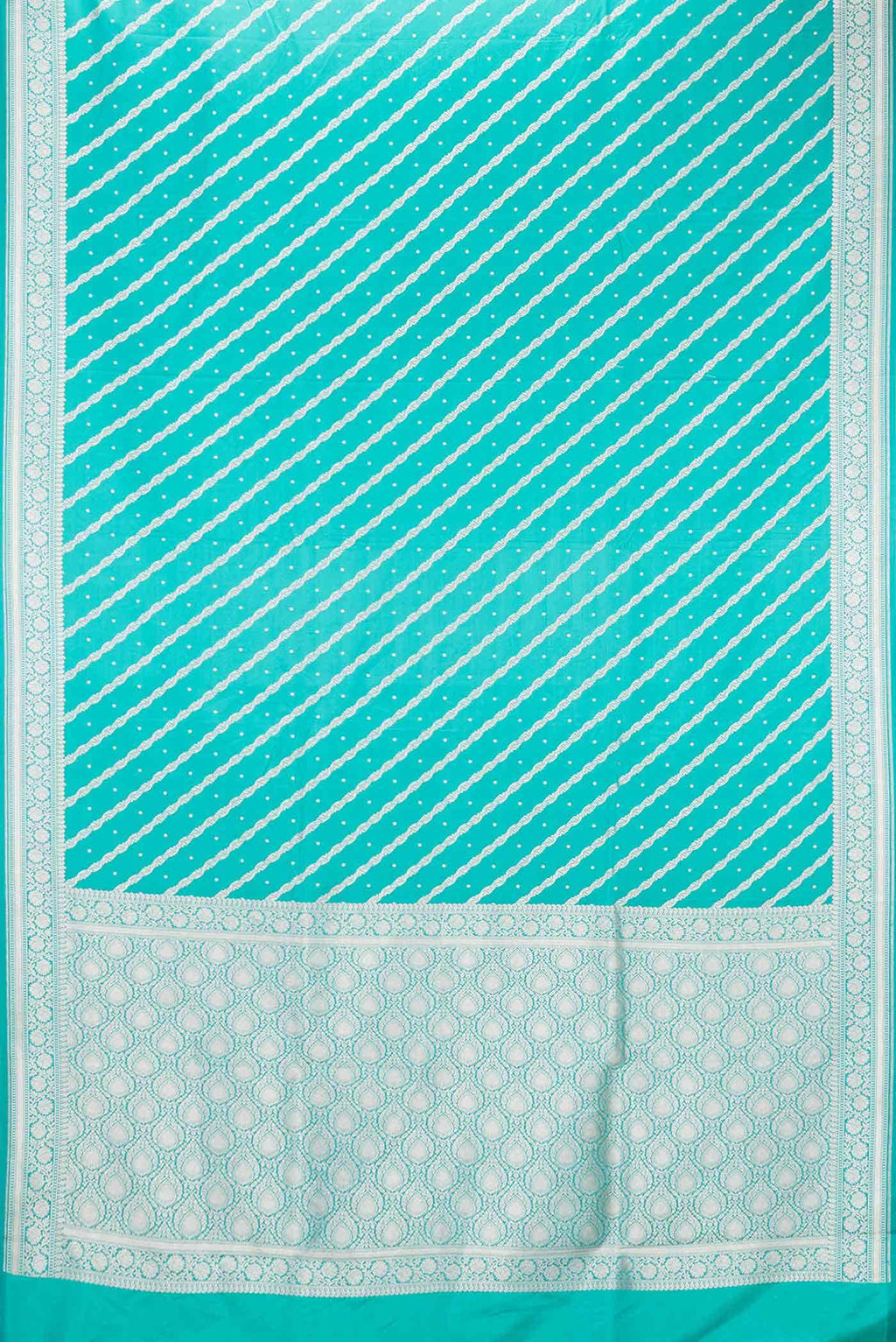 Sea Green Dual Tone Blended Banarasi Silk Saree