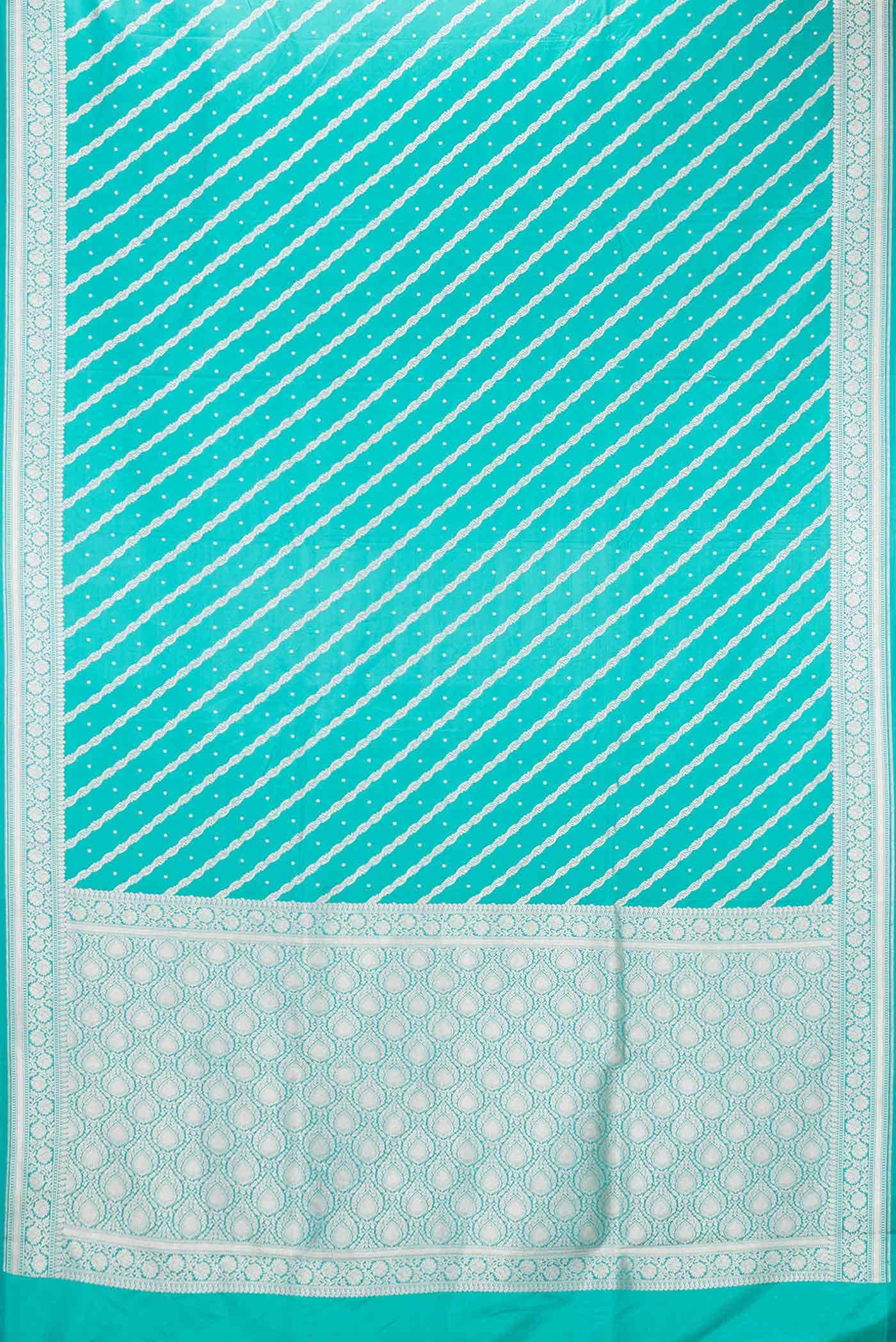 Sea Green Dual Tone Blended Banarasi Silk Saree