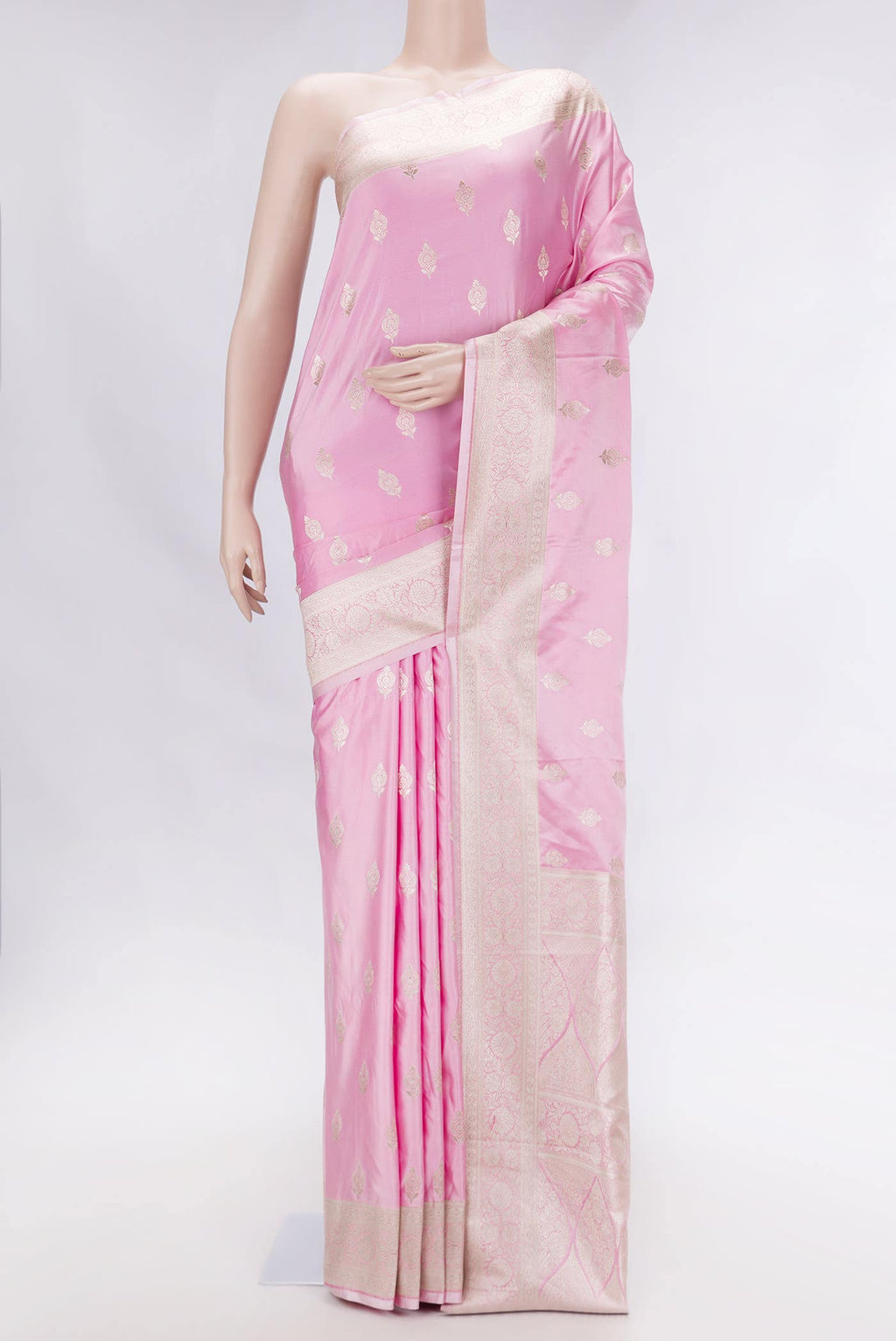 Pink Dual Tone Blended Banarasi Silk Saree