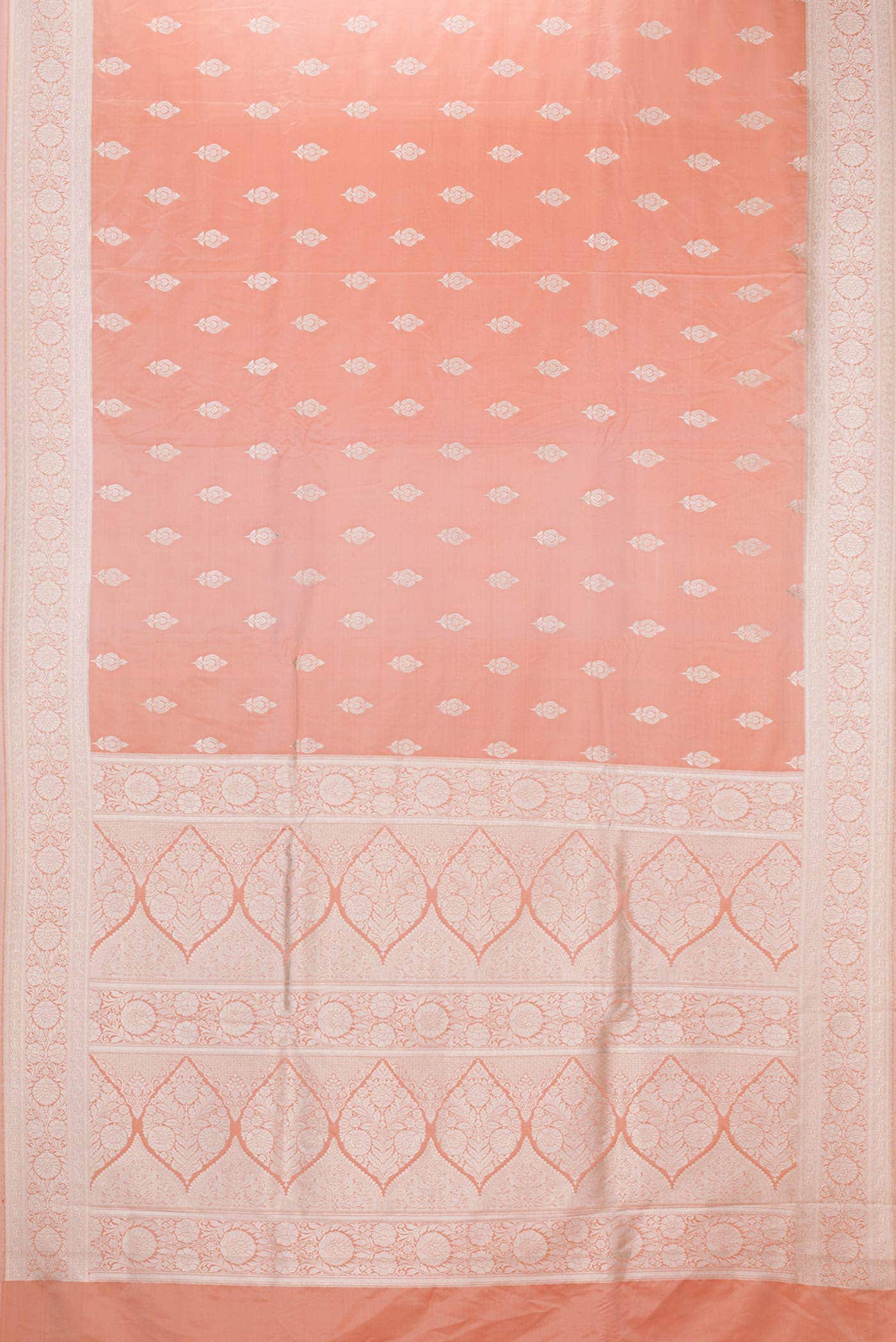 Golden Peach Dual Tone Blended Banarasi Silk Saree