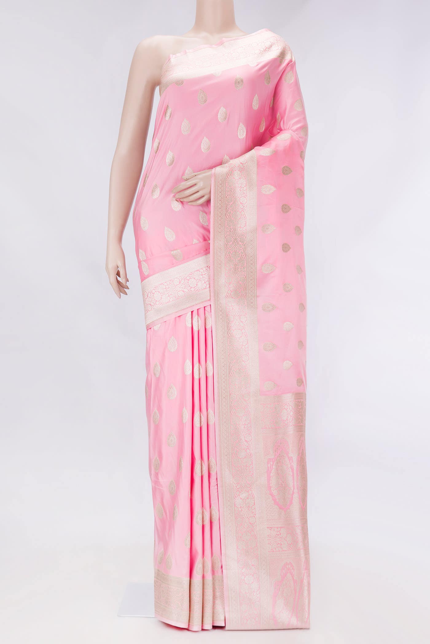 Pink Dual Tone Blended Banarasi Silk Saree