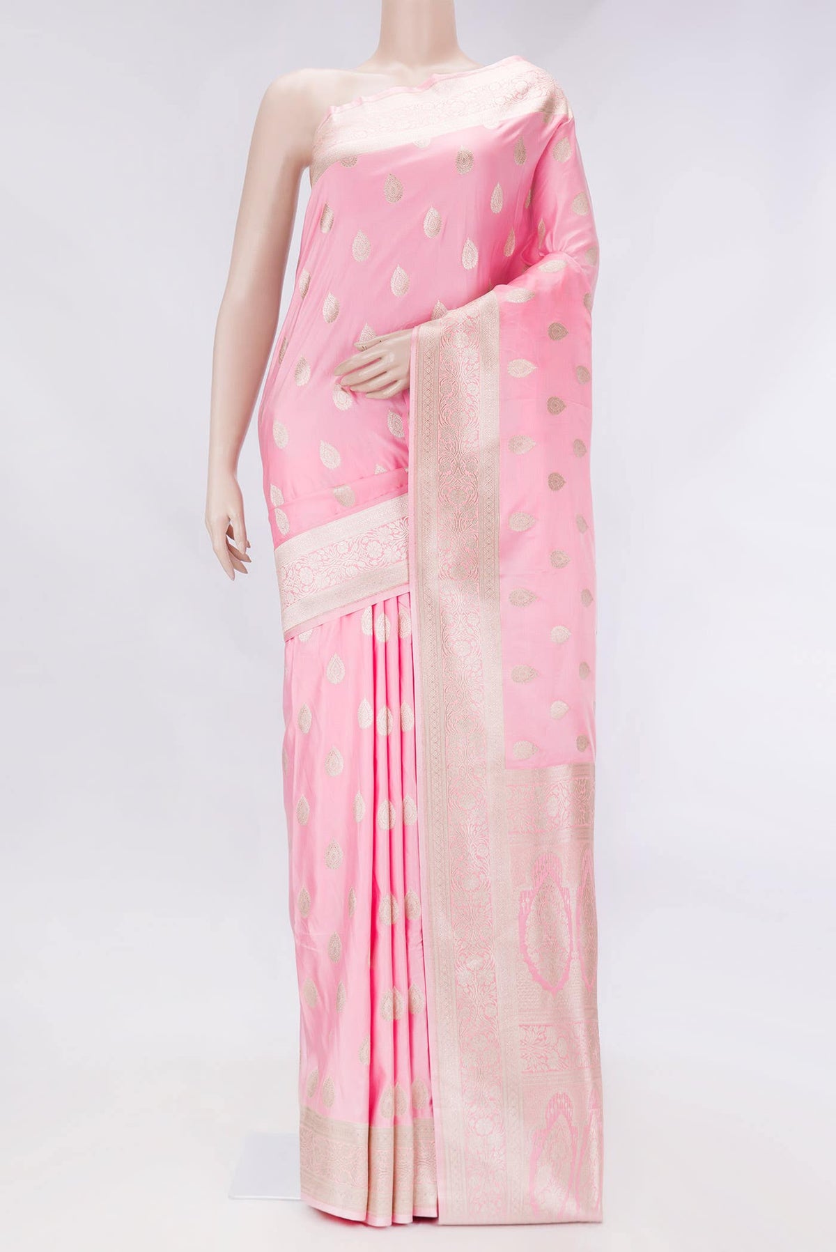 Pink Dual Tone Blended Banarasi Silk Saree