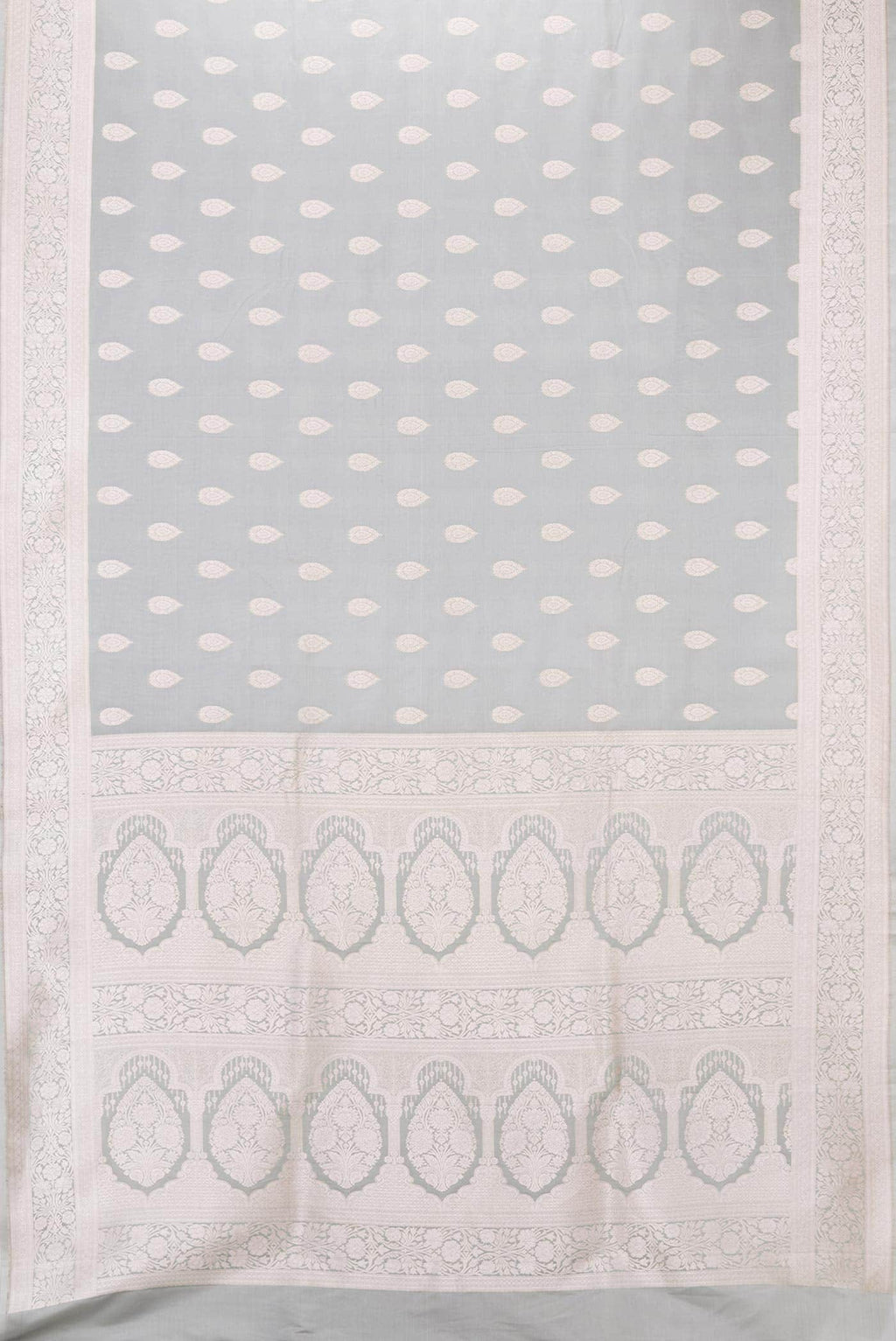 Grey Dual Tone Blended Banarasi Silk Saree