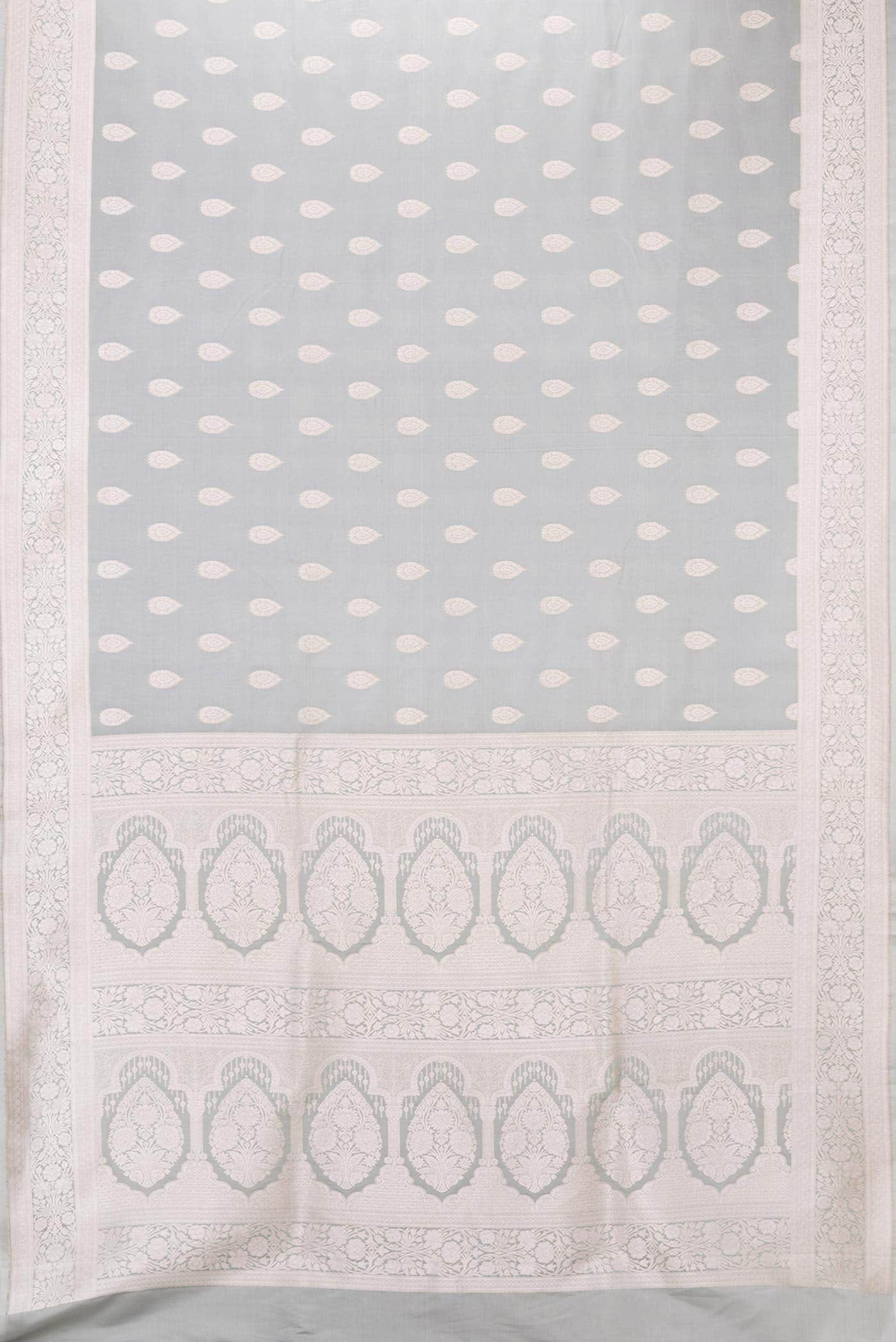 Grey Dual Tone Blended Banarasi Silk Saree