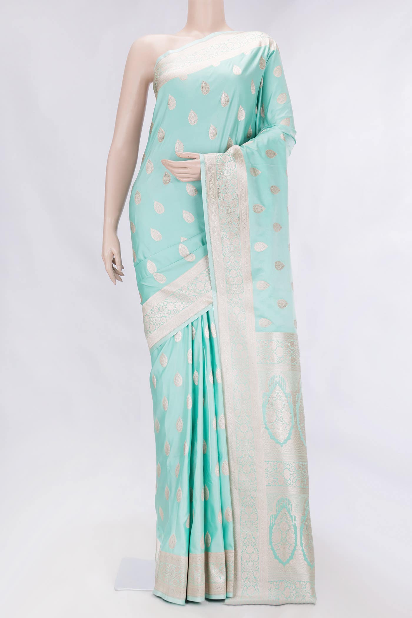 Light Green Dual Tone Blended Banarasi Silk Saree