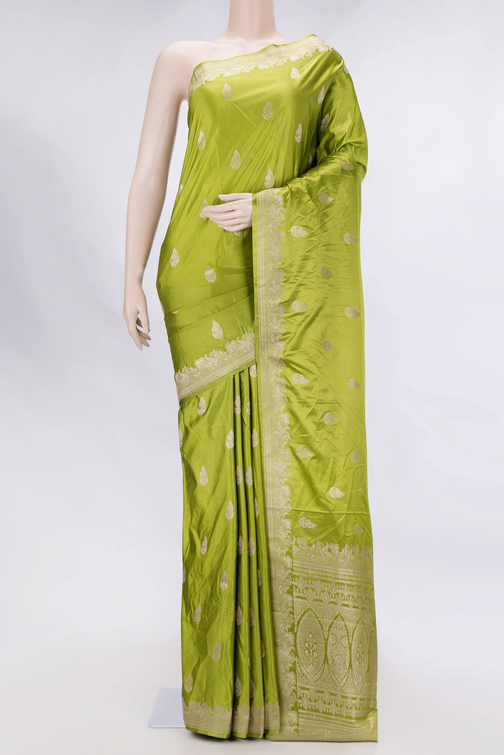 Green Dual Tone Blended Banarasi Silk Saree