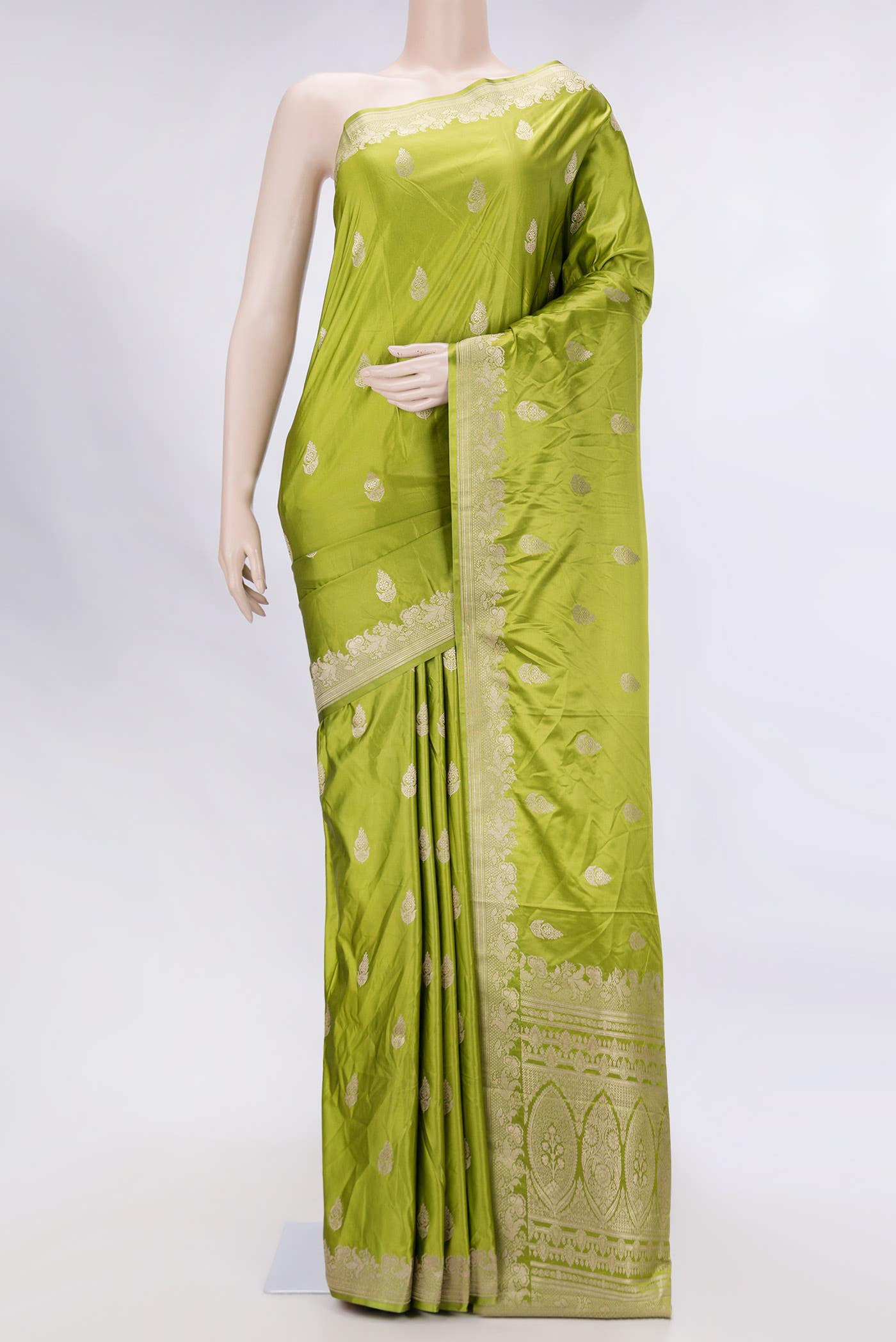 Green Dual Tone Blended Banarasi Silk Saree