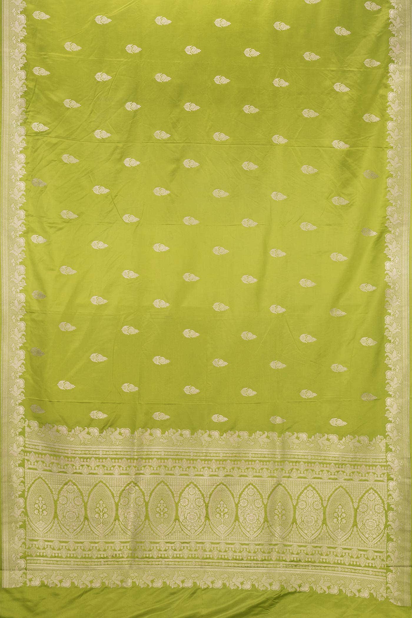 Green Dual Tone Blended Banarasi Silk Saree