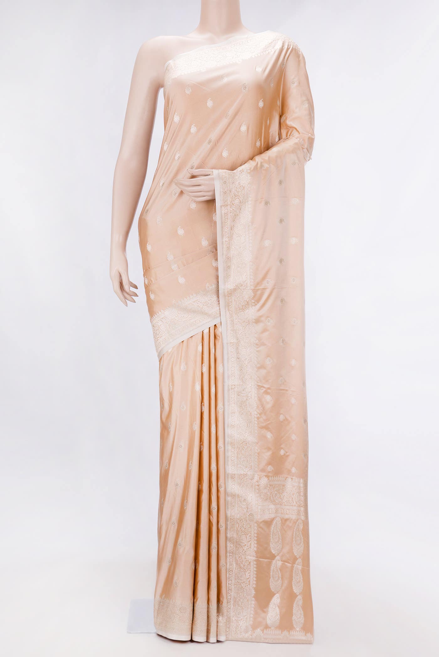 Rose Gold Dual Tone Blended Banarasi Silk Saree