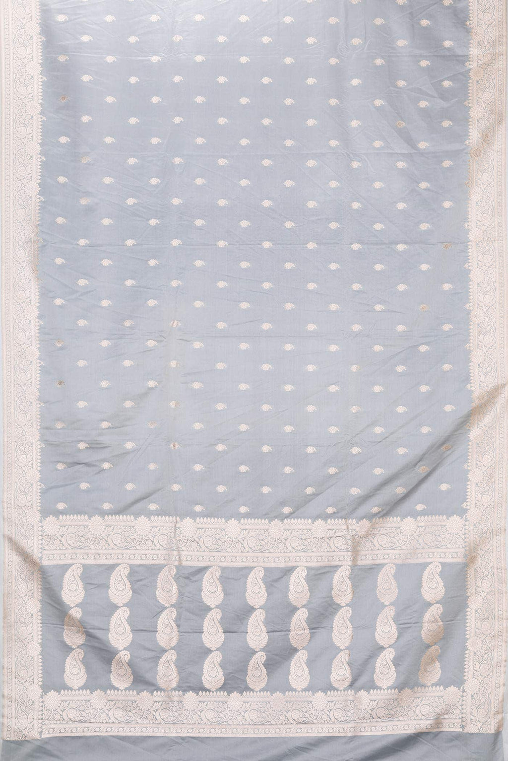 Grey Dual Tone Blended Banarasi Silk Saree