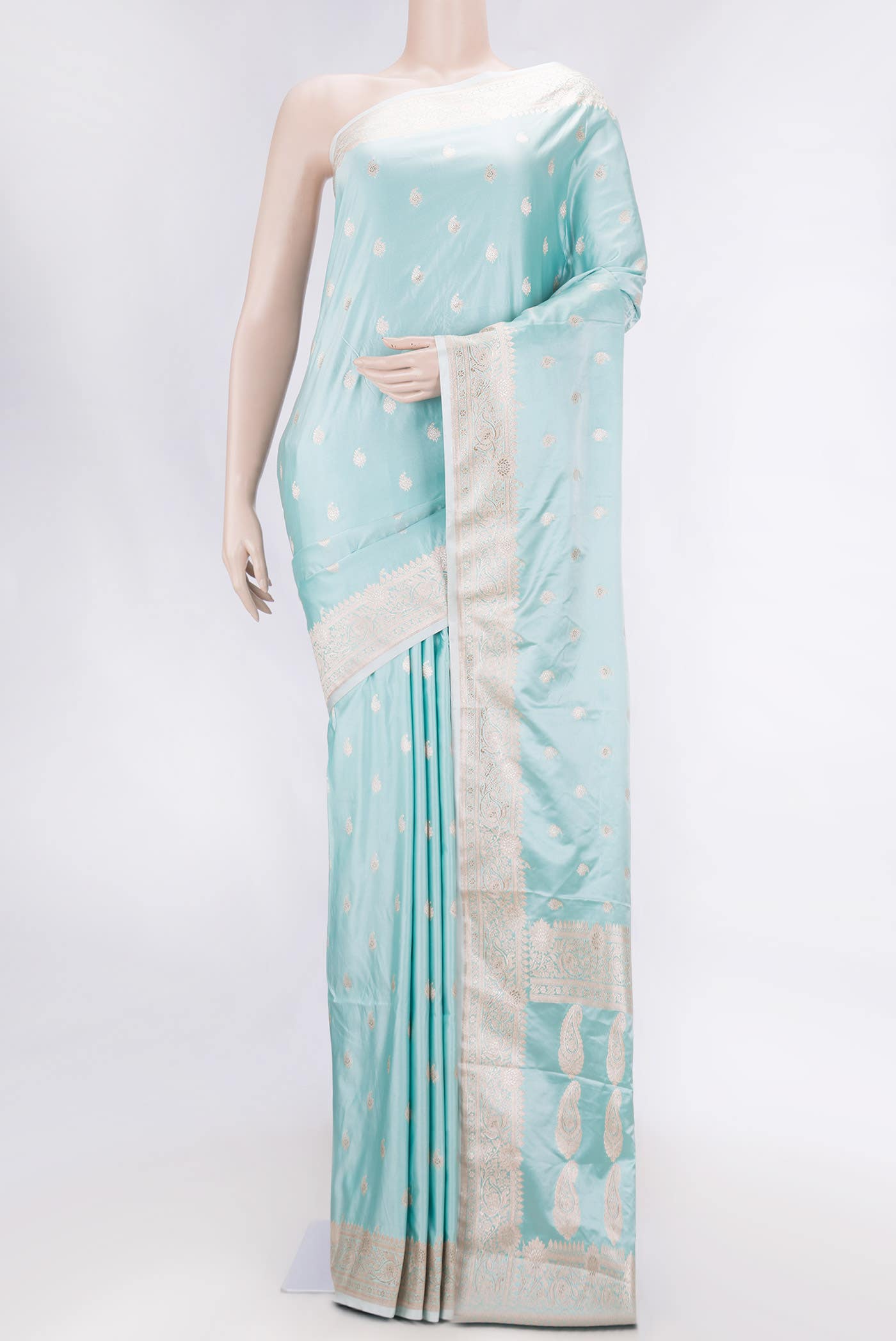Light Green Dual Tone Blended Banarasi Silk Saree