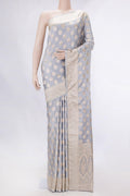 Grey Dual Tone Blended Banarasi Silk Saree