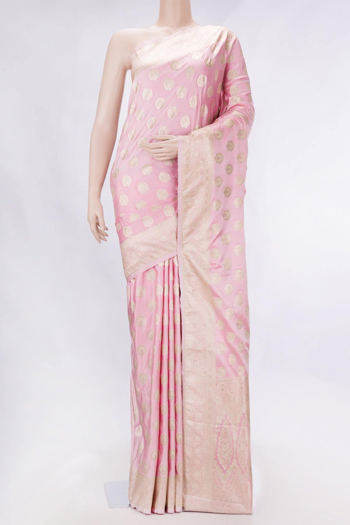 Pink Dual Tone Blended Banarasi Silk Saree
