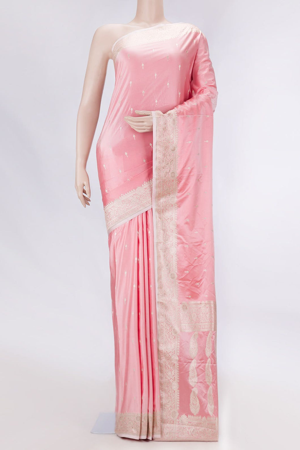Pink Dual Tone Blended Banarasi Silk Saree