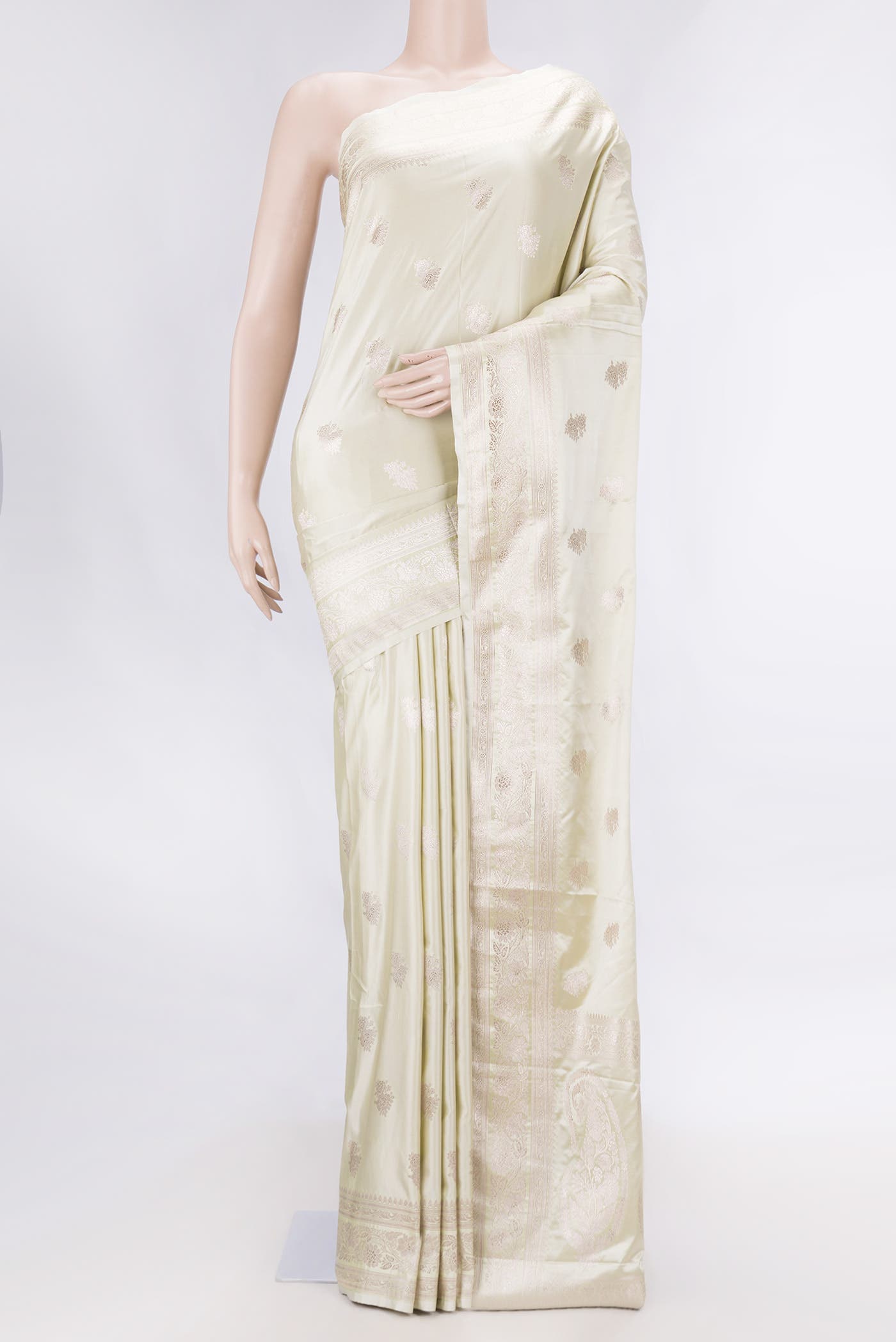 Dark Beige Dual Tone Blended Banarasi Silk Saree
